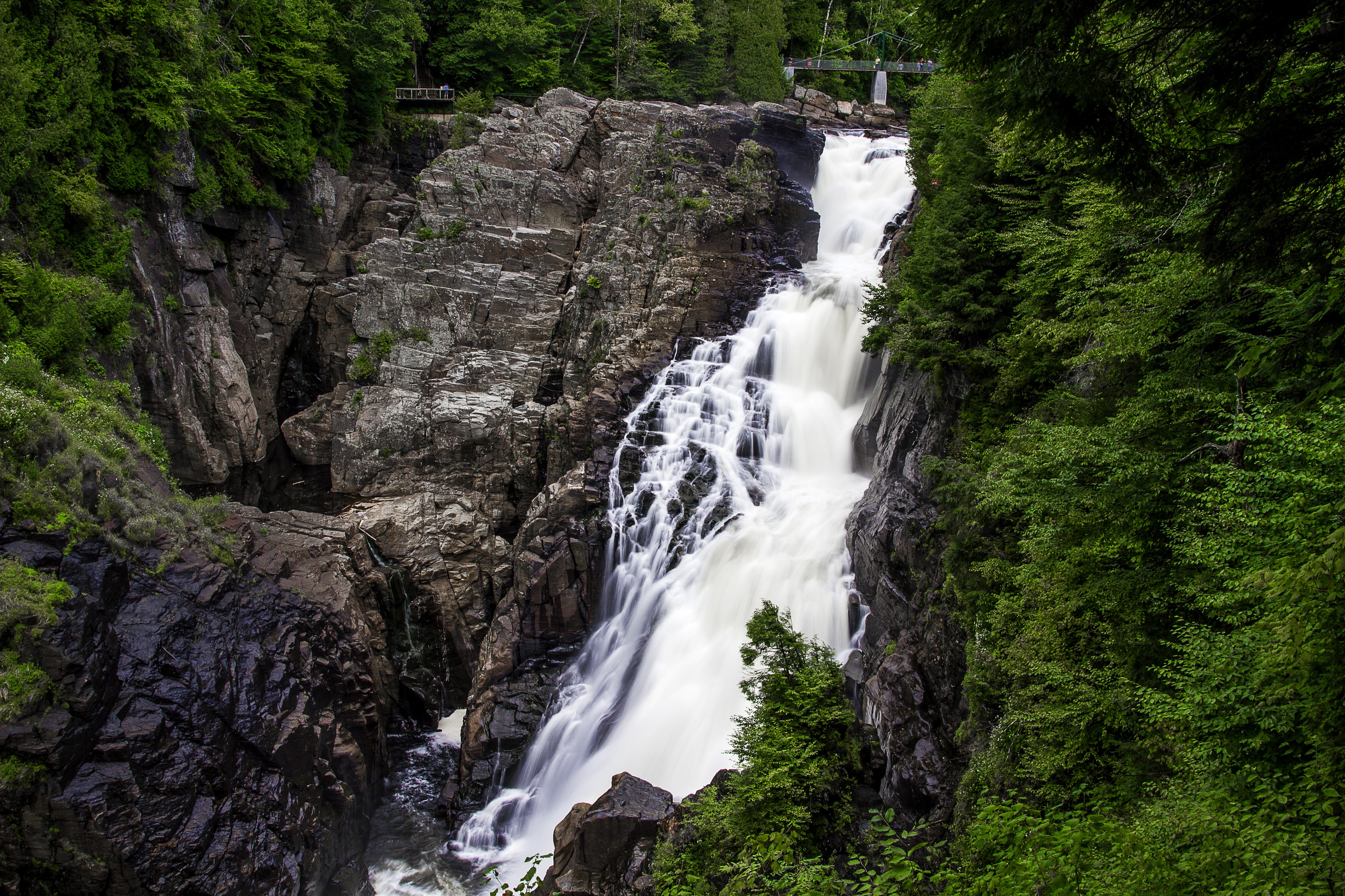 Canyon Sainte-Anne Waterfalls in Canada HD Wallpaper
