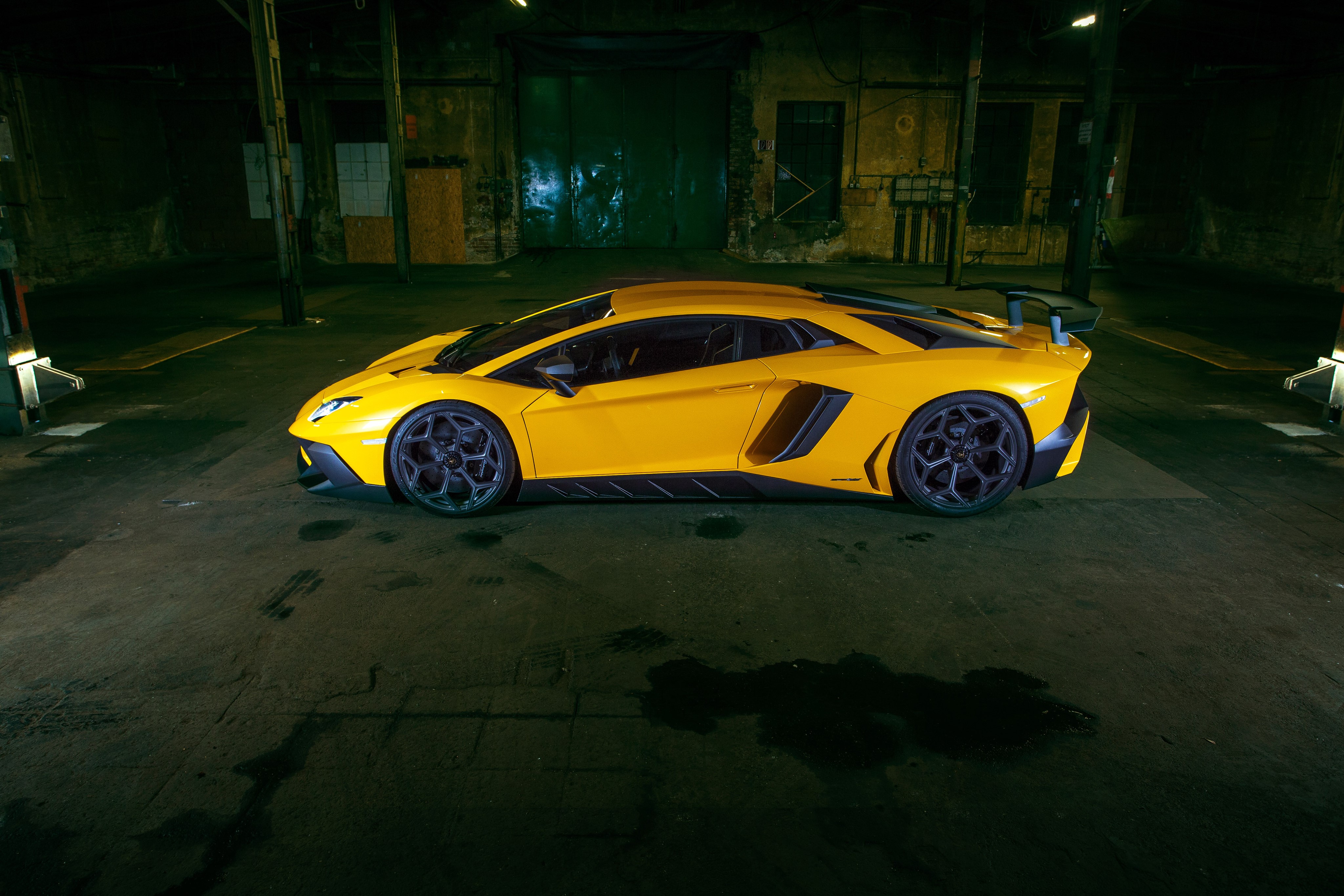 Yellow Lamborghini Aventador LP 750-4 SV Novitec Torado HD Wallpaper