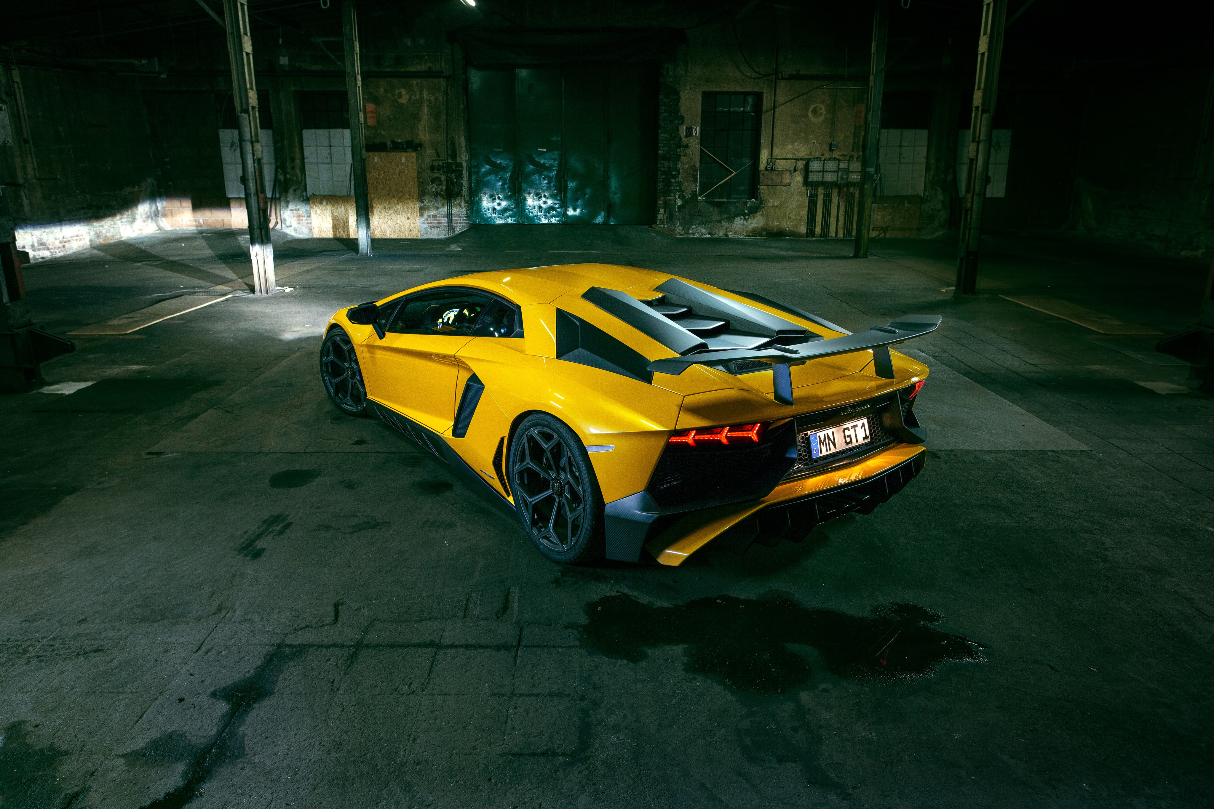 Yellow Lamborghini Aventador LP 750-4 SV Novitec Torado HD Wallpaper