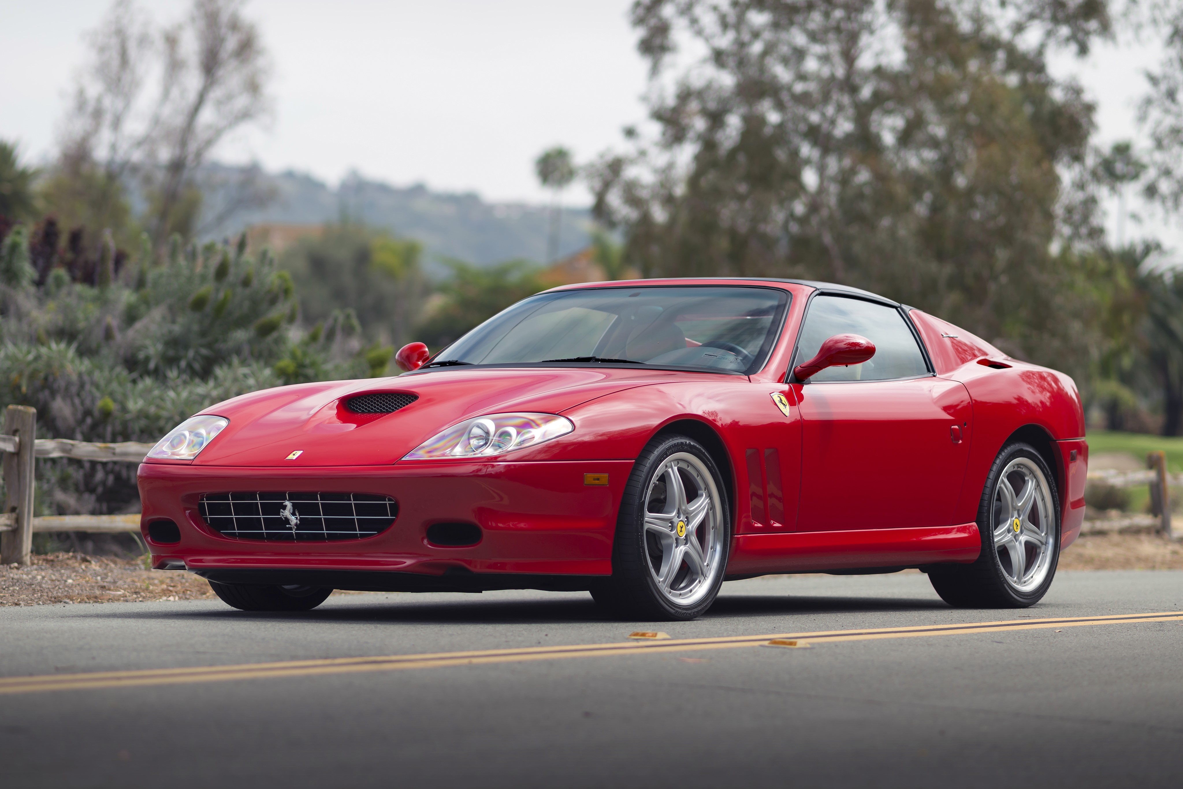 Red Ferrari 575M Superamerica F1 HD Wallpaper