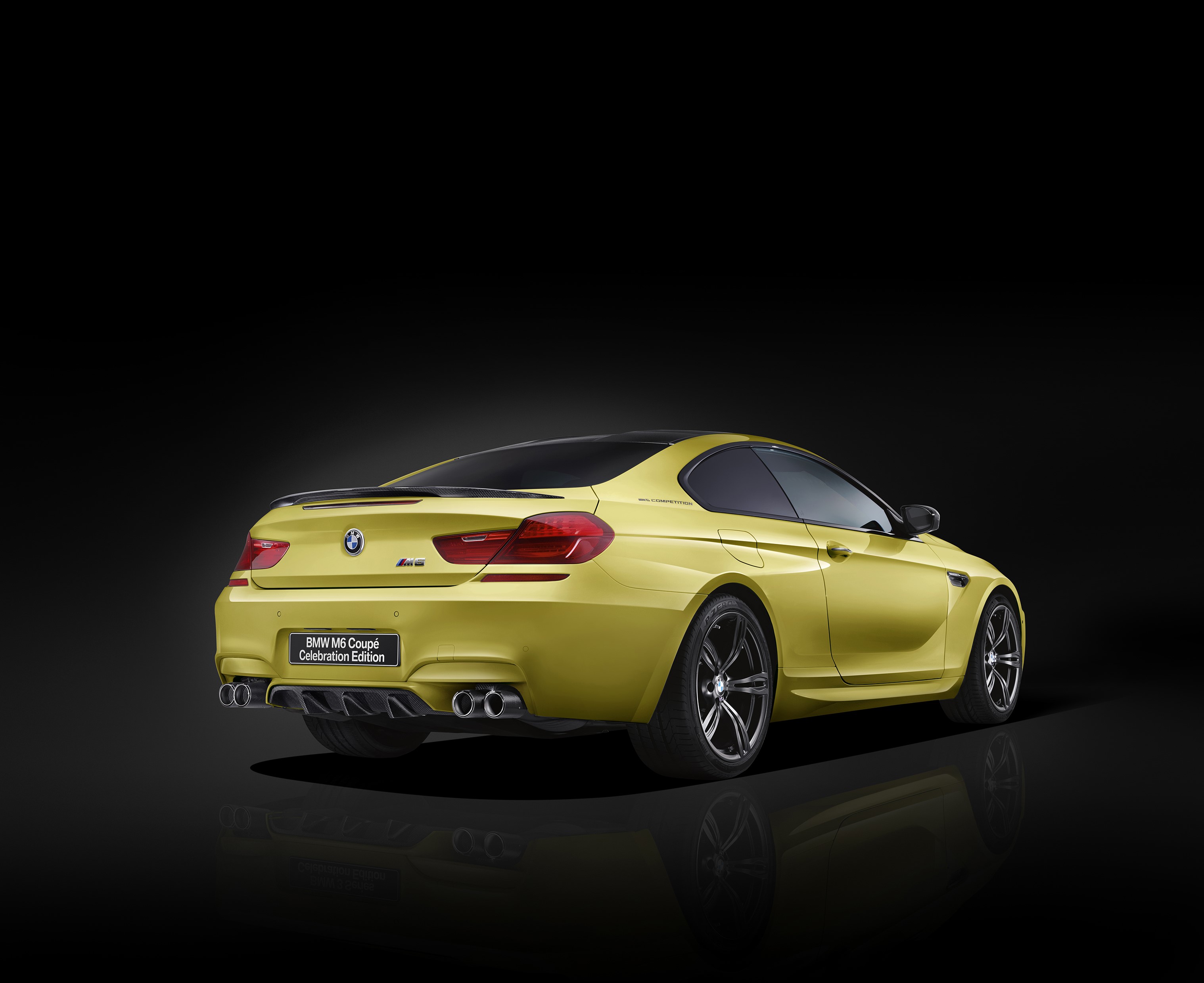 Yellow BMW M6 Coupe Celebration Edition from behind HD Wallpaper