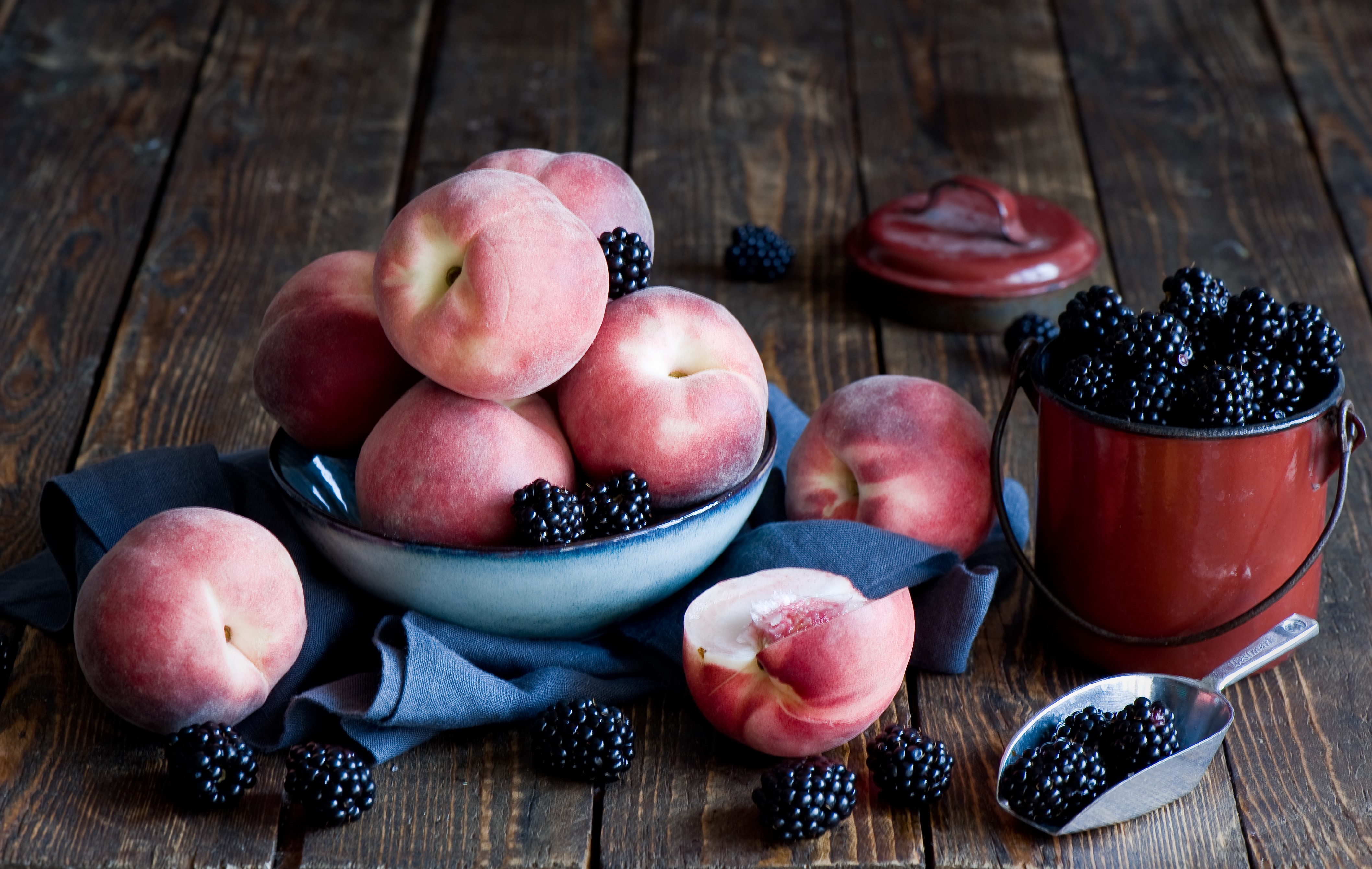 Peaches and Blackberries HD Wallpaper