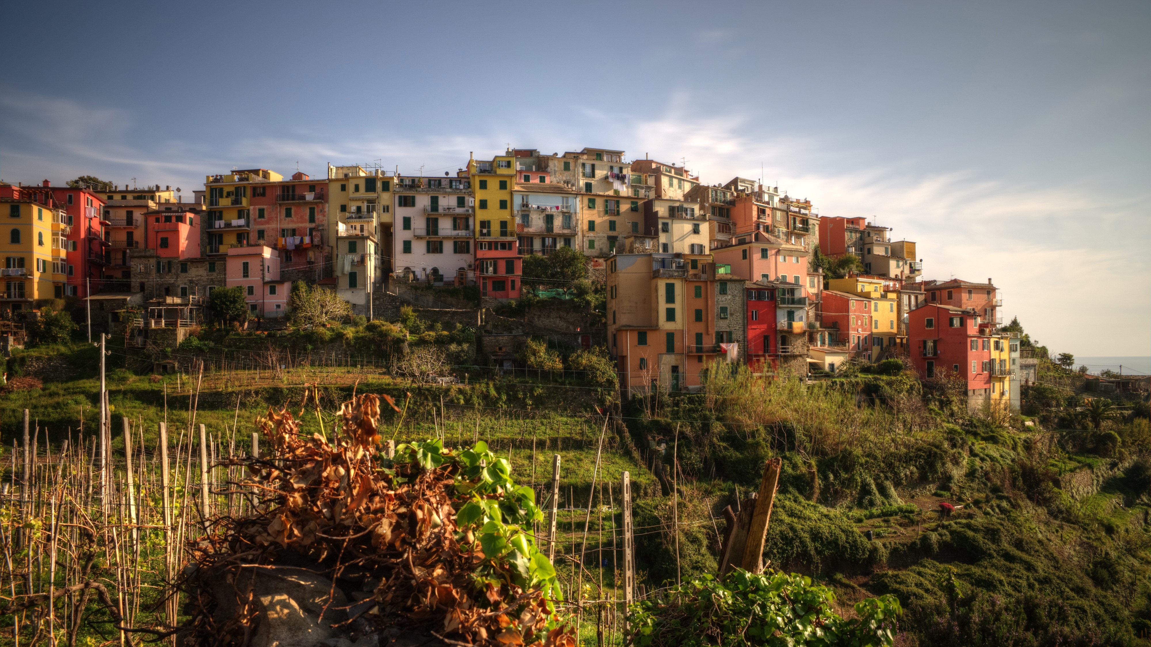 4K Corniglia Houses in Cinque Terre Park, Liguria, Italy HD Wallpaper
