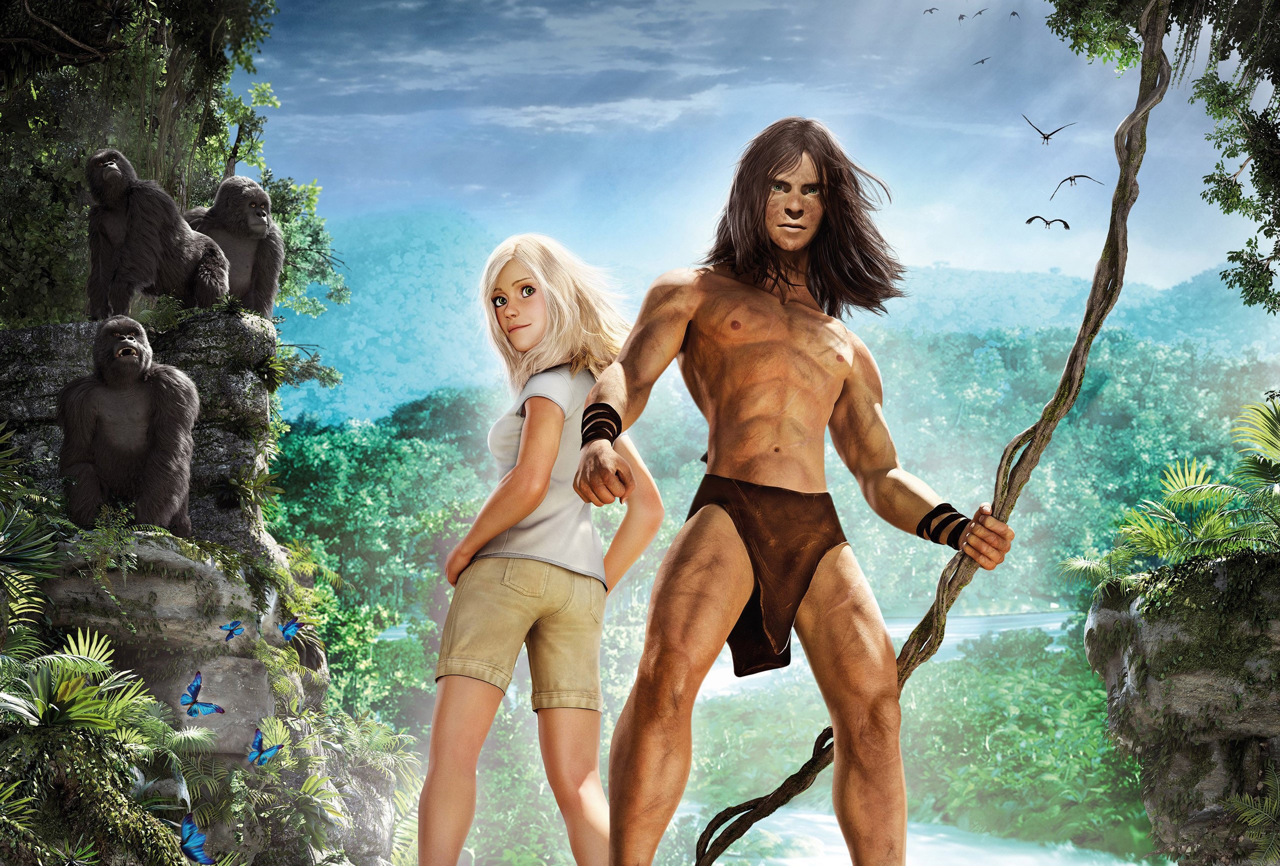 Tarzan and Jane in the Jungle HD Wallpaper