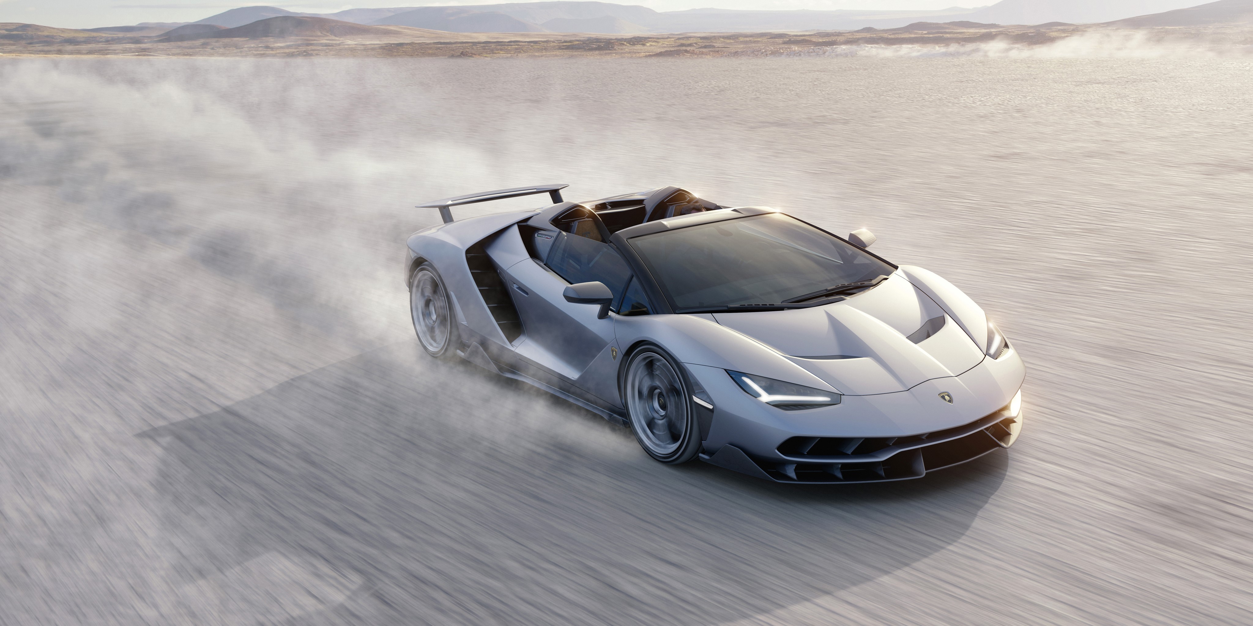 Lamborghini Centenario Roadster in motion HD Wallpaper