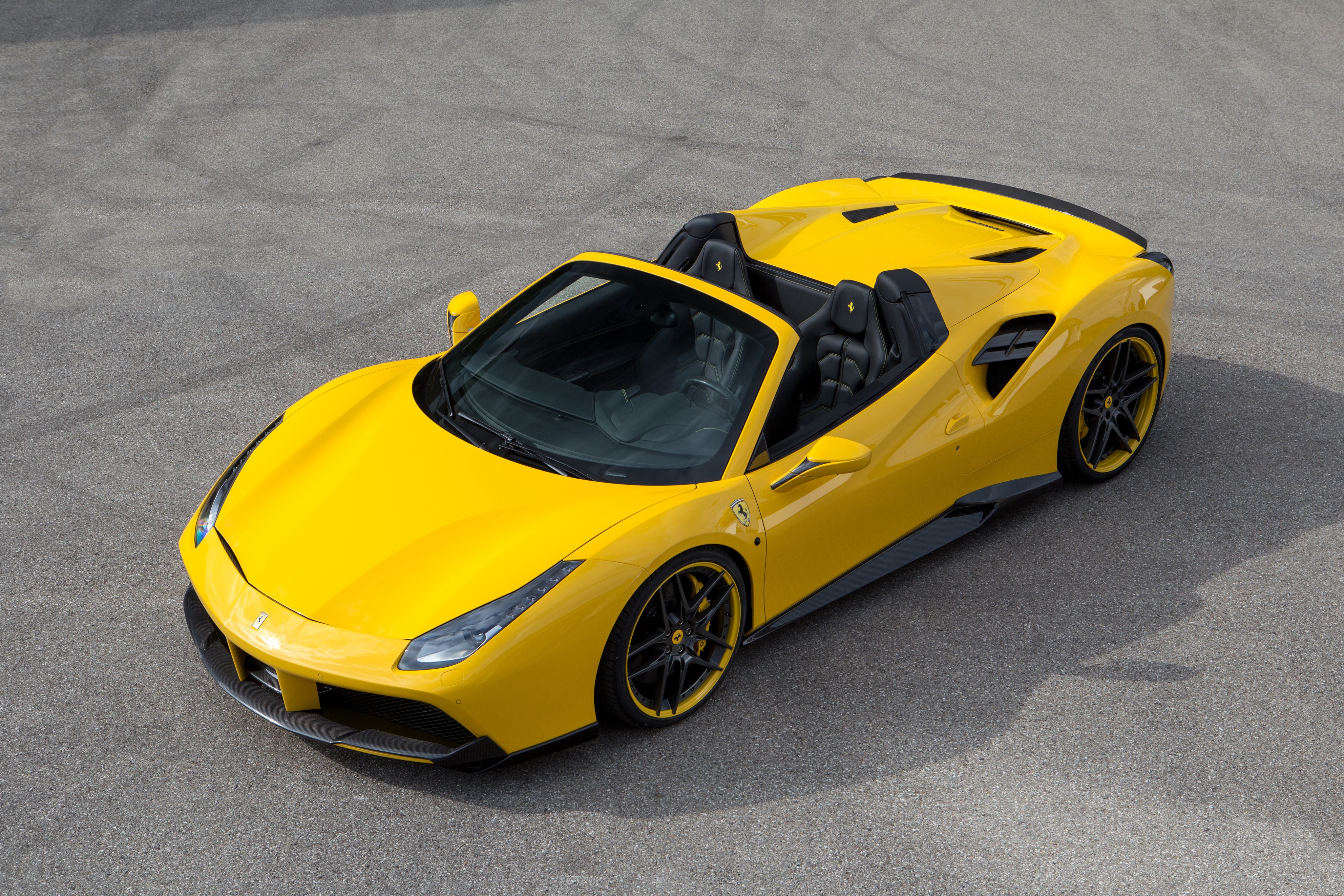 Yellow 2016 Novitec Rosso 488 Spider Ferrari Cabriolet HD Wallpaper