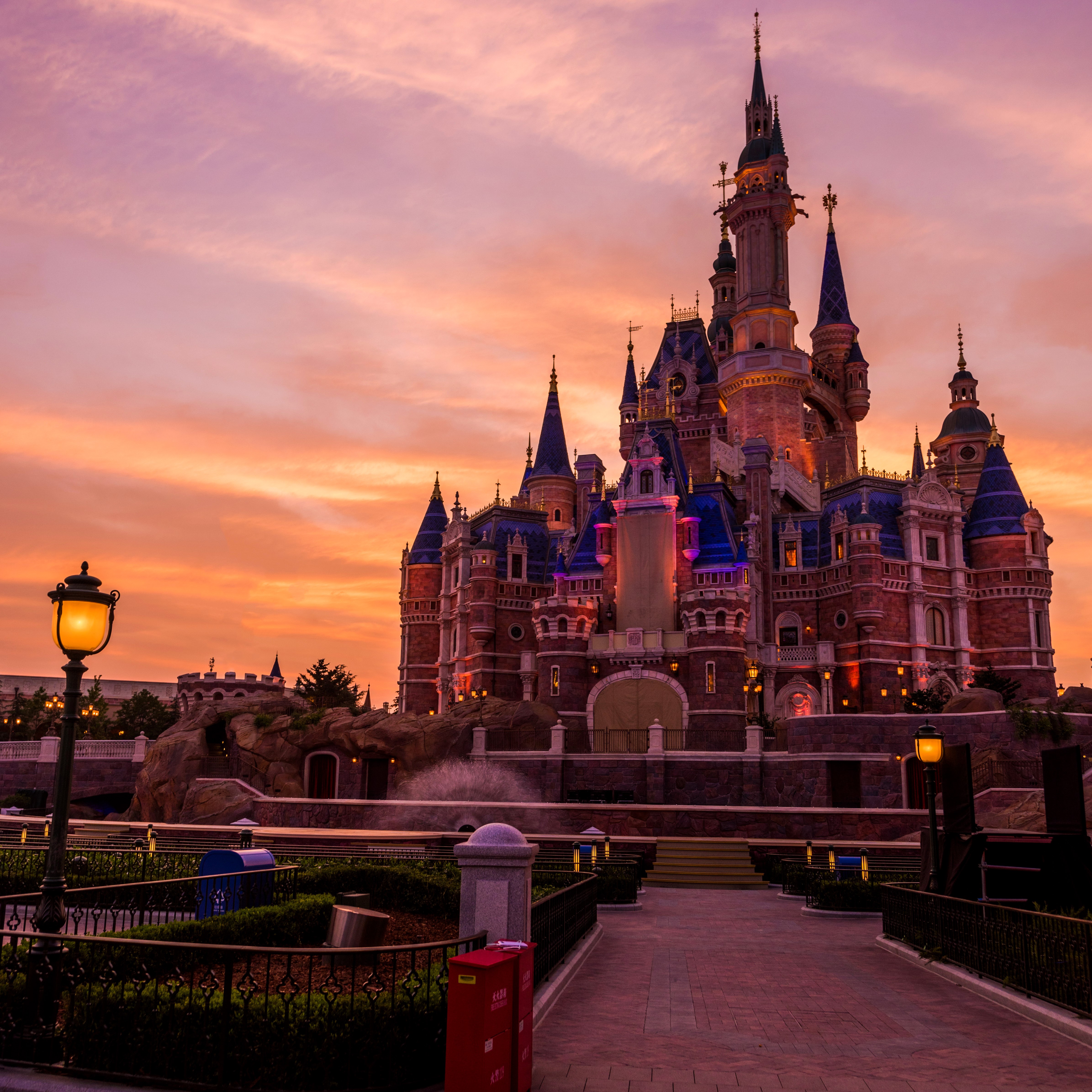 Disney Castle at Sunset HD Wallpaper