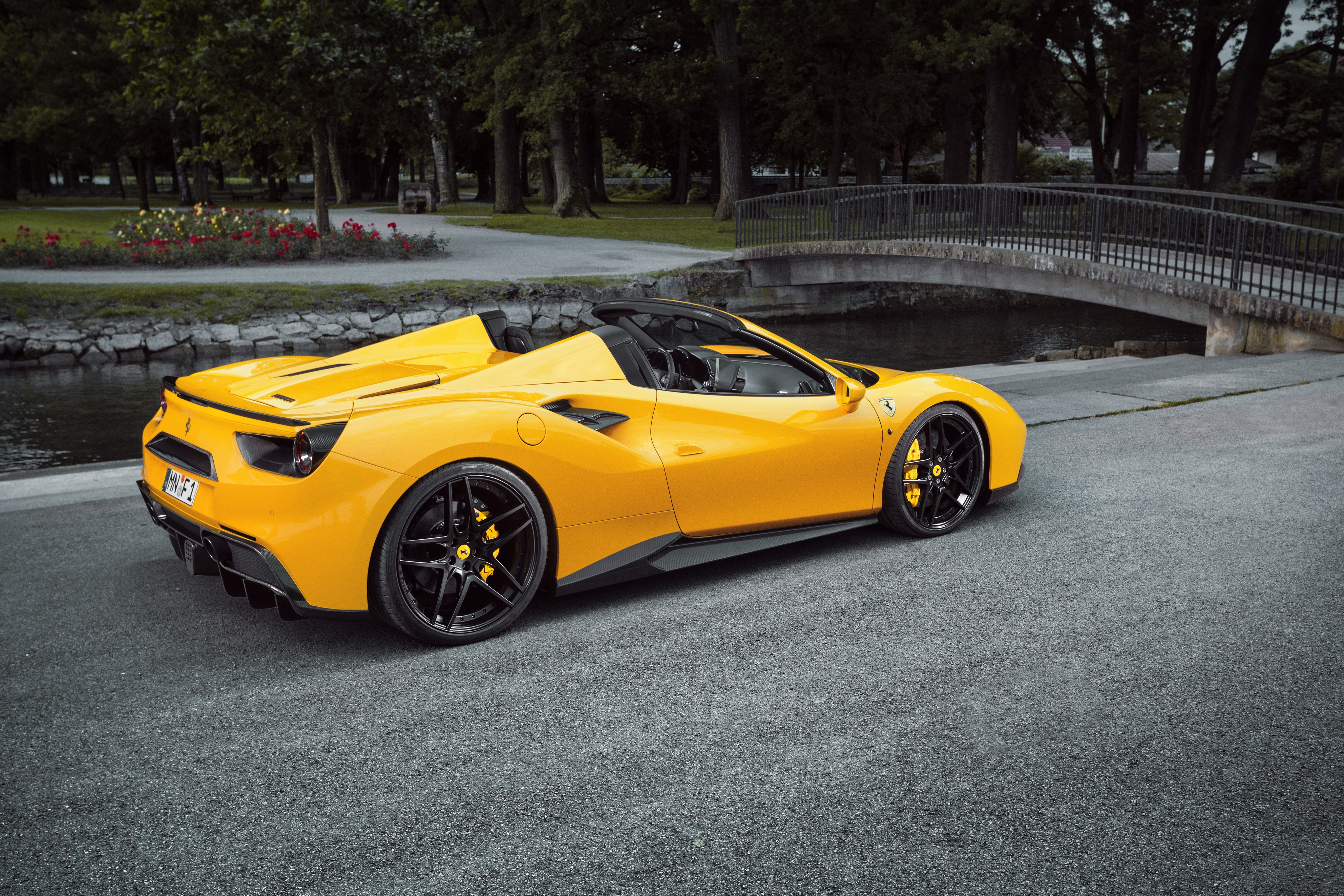 Yellow 2016 Novitec Rosso 488 Spider Ferrari HD Wallpaper