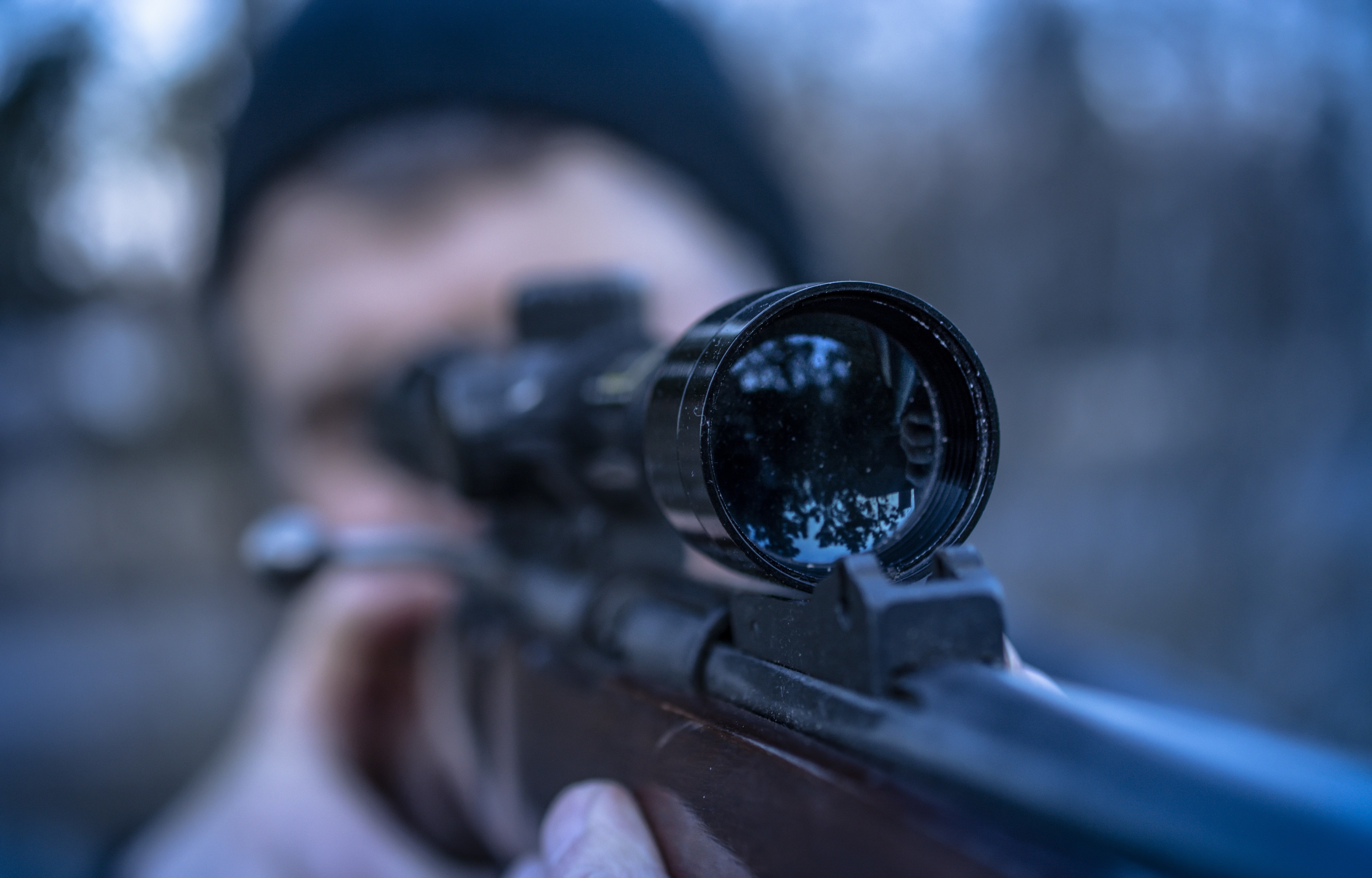 Sniper rifle with telescopic sight HD Wallpaper