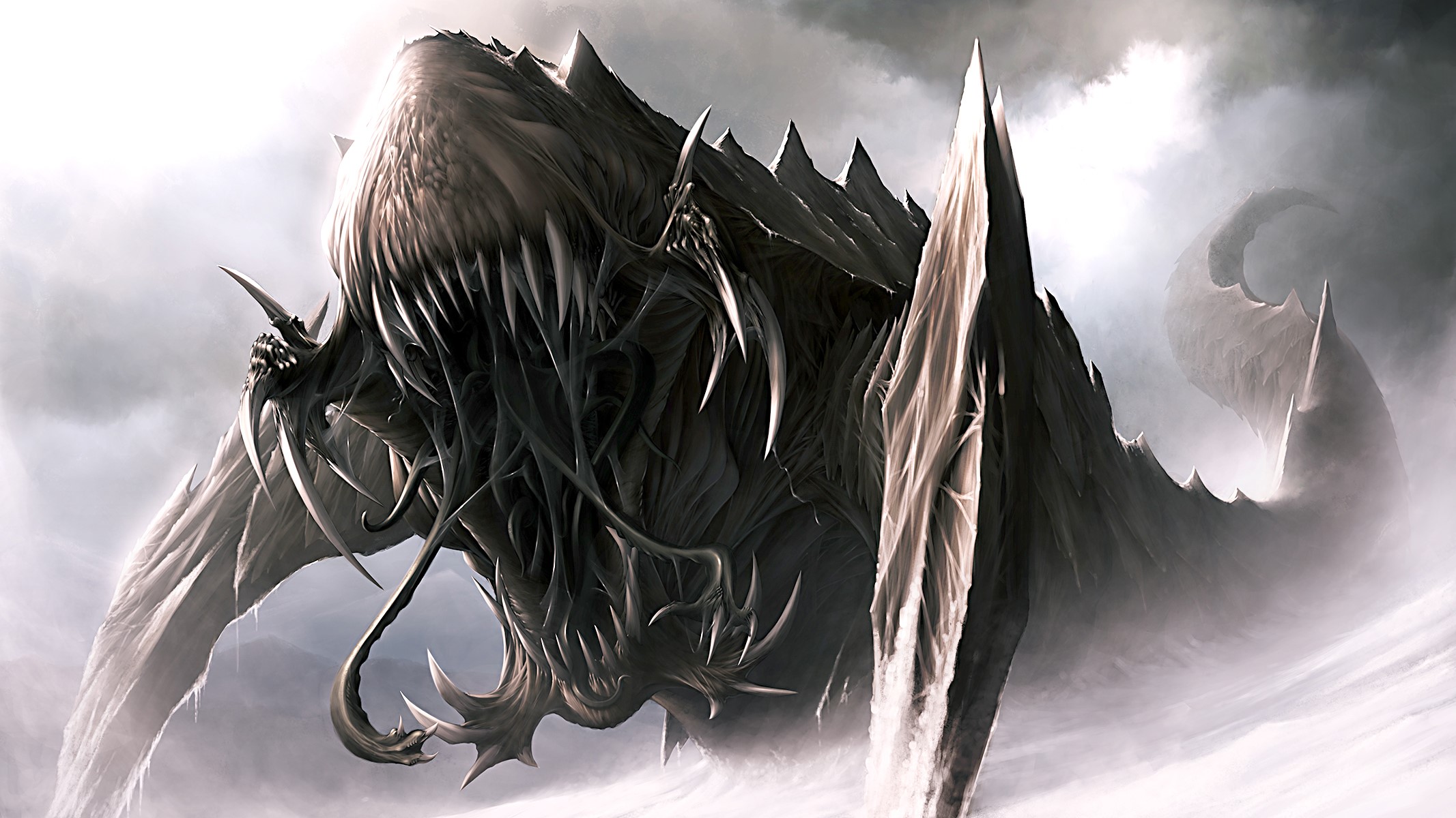 Monstrous creature with sharp teeth and claws HD Wallpaper