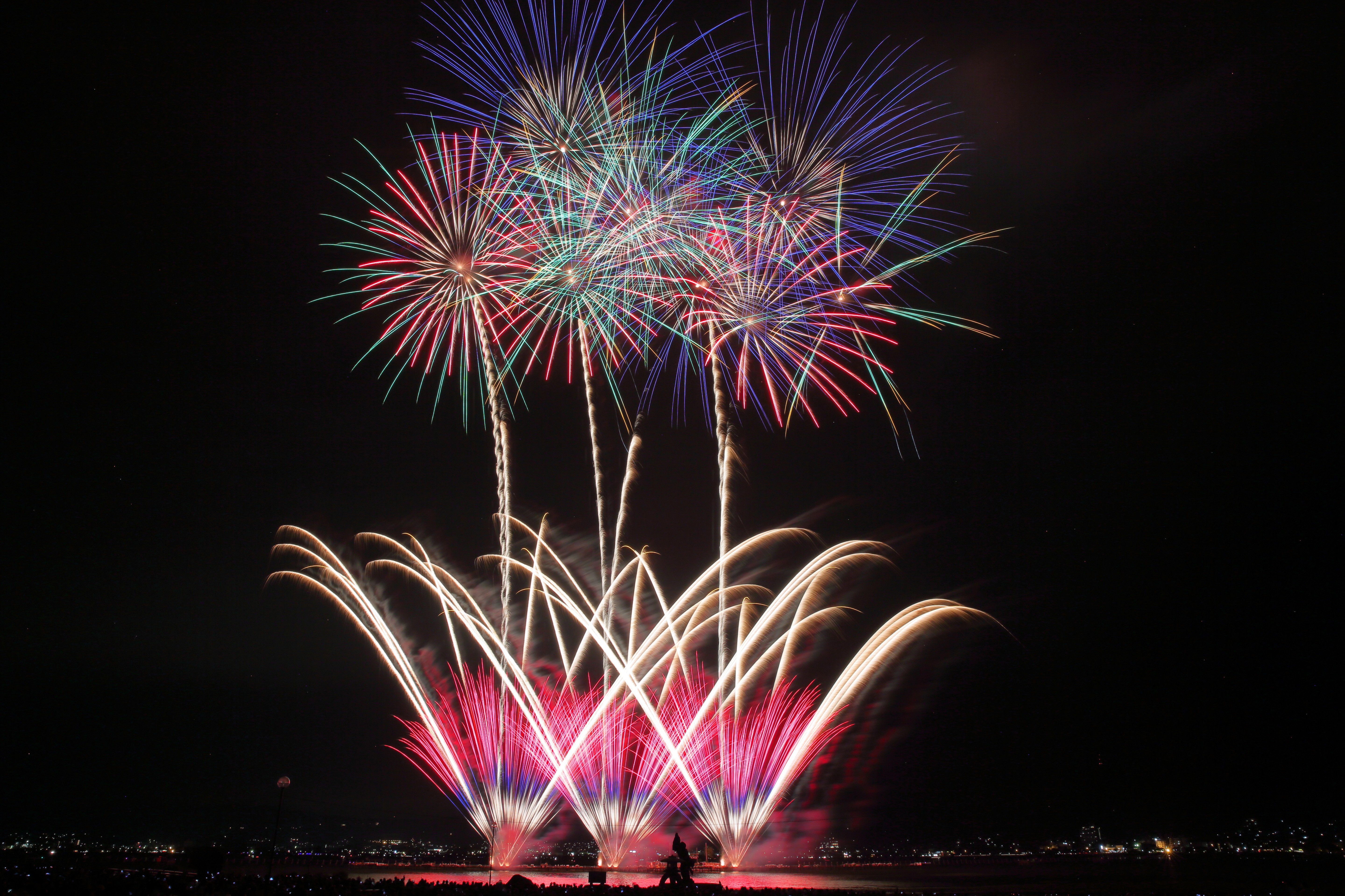 Fireworks Display at Night HD Wallpaper