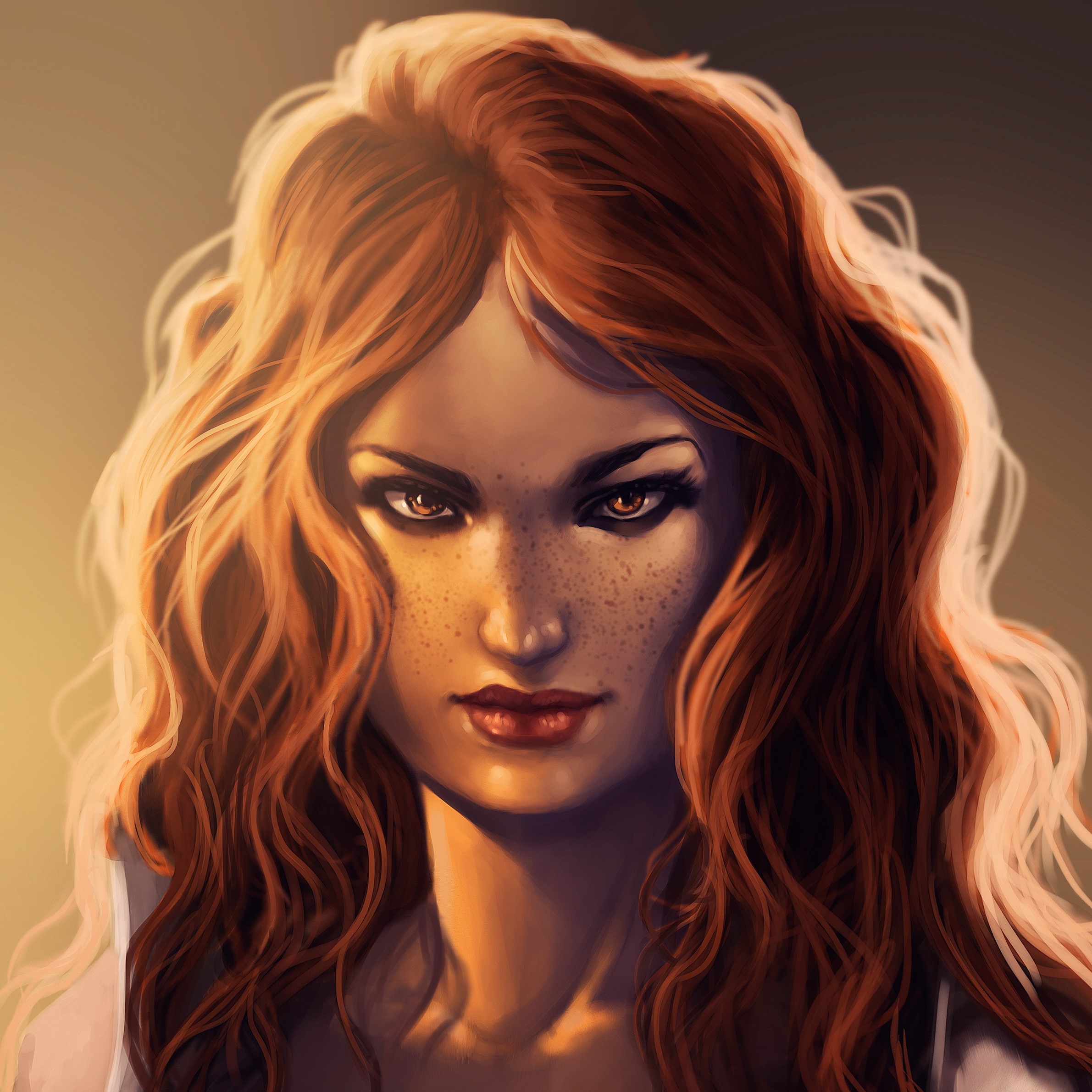 Rivka from Guild Wars with red hair HD Wallpaper