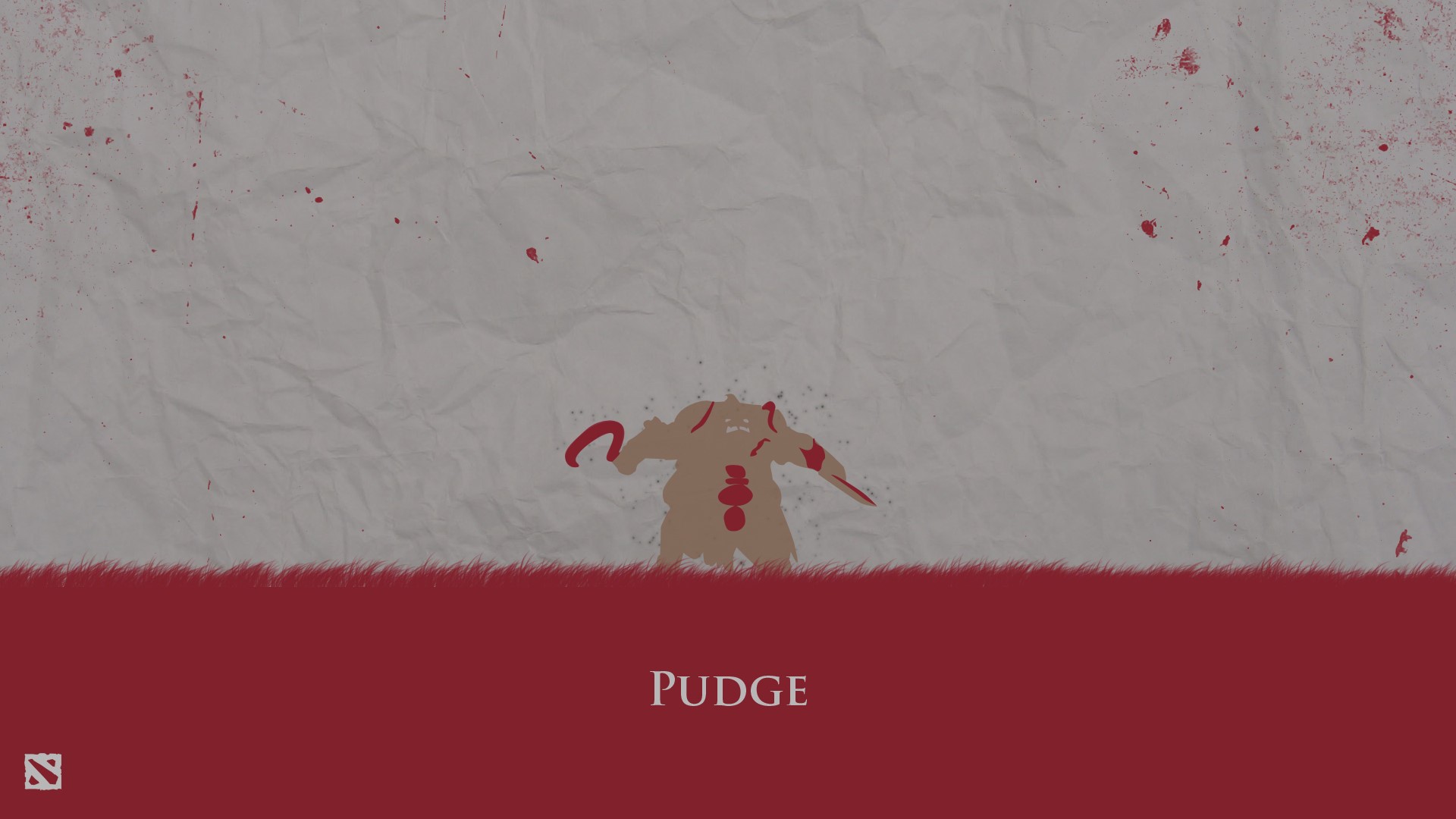 Pudge from DOTA 2 minimalist silhouette HD Wallpaper