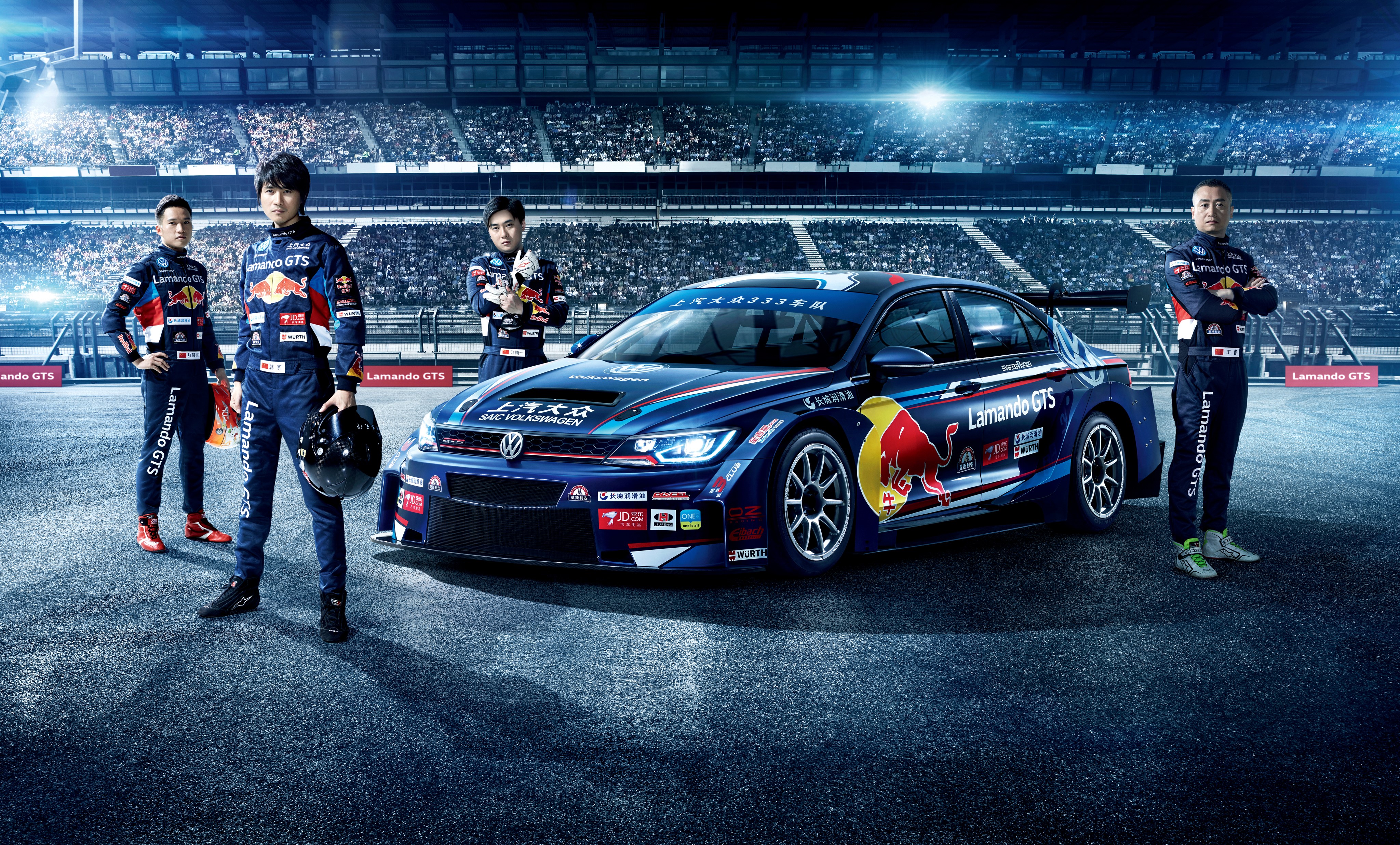 4K 2016 Lamando GTS CTCC Volkswagen Tuning Men HD Wallpaper