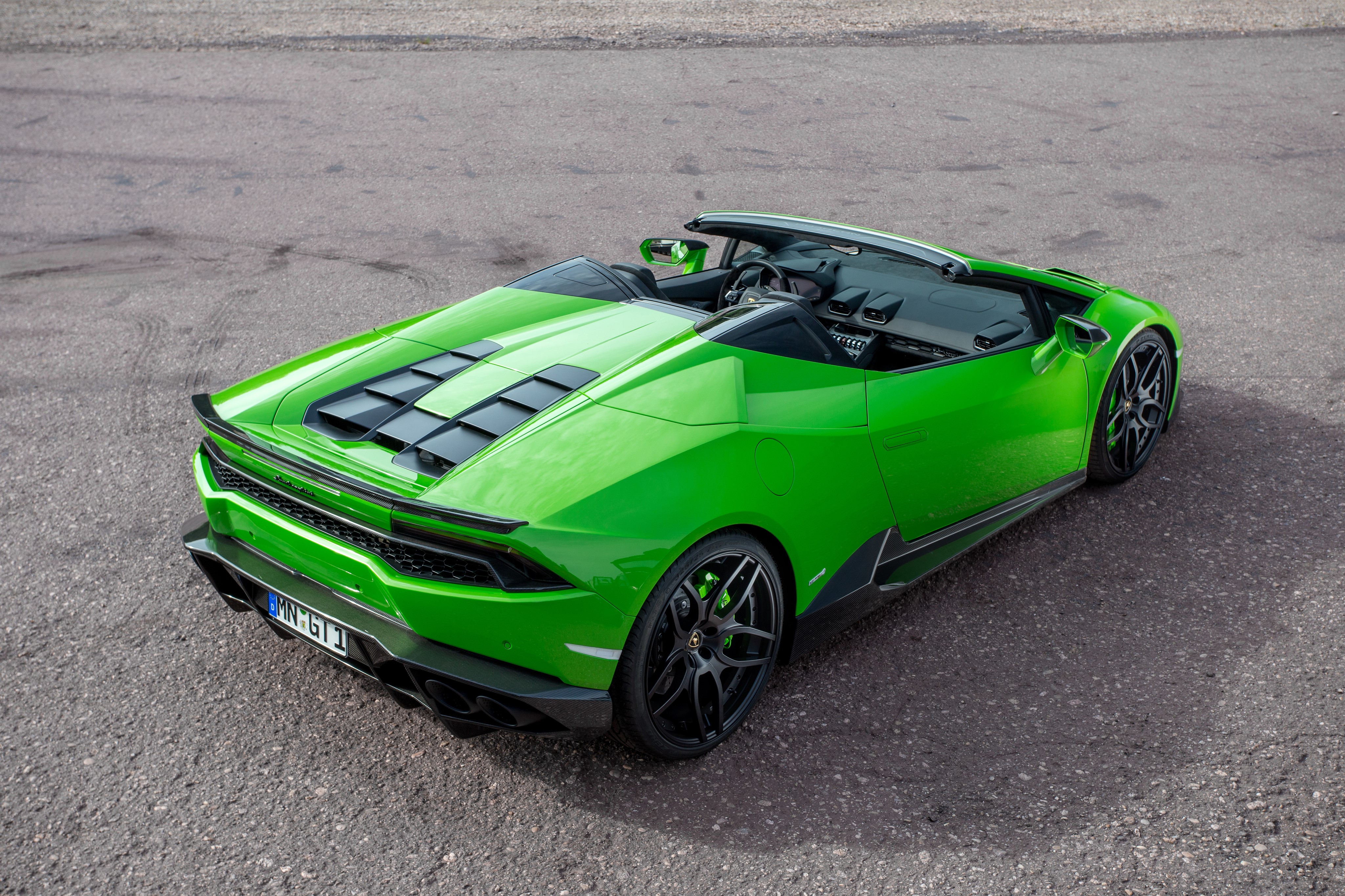 Green Lamborghini Huracan Spyder Novitec Torado HD Wallpaper