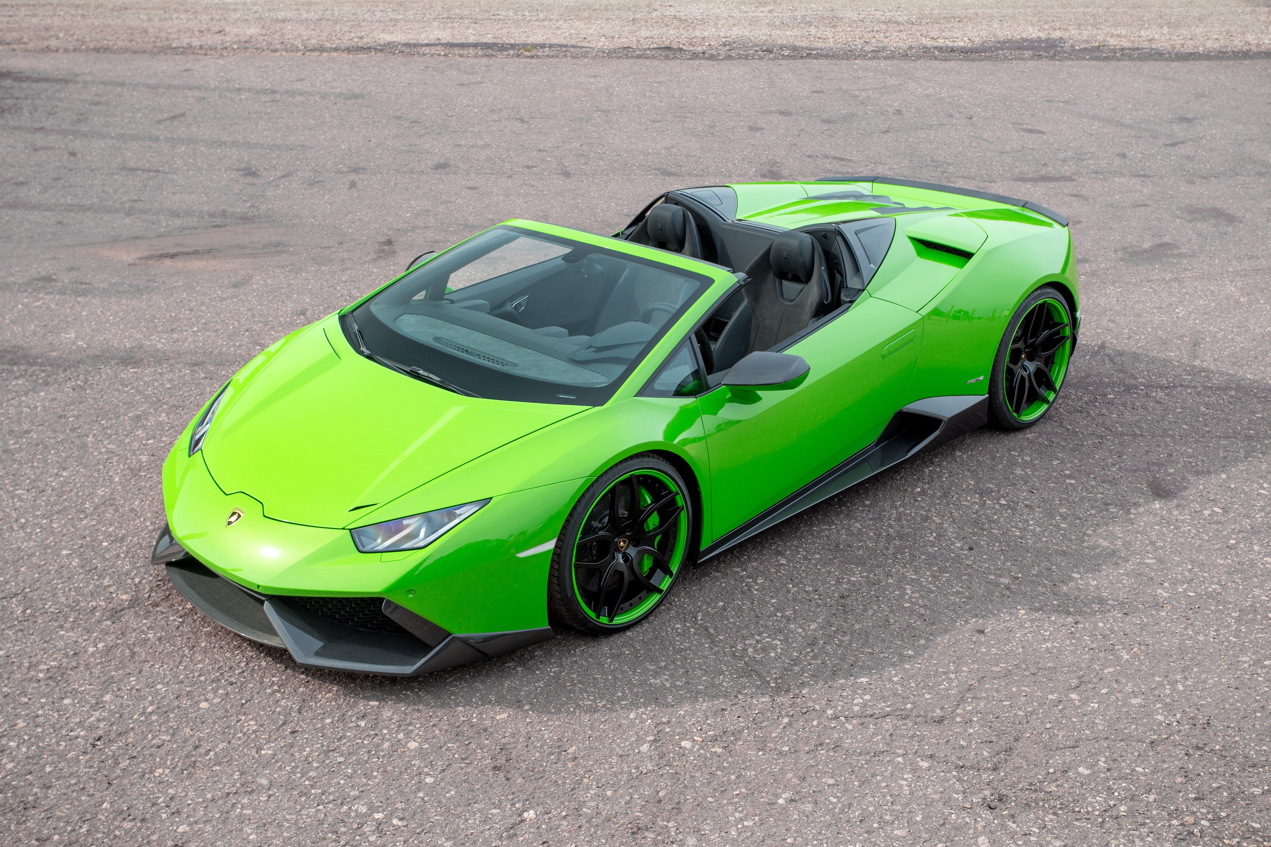 Green Lamborghini Huracan Spyder Novitec Torado HD Wallpaper