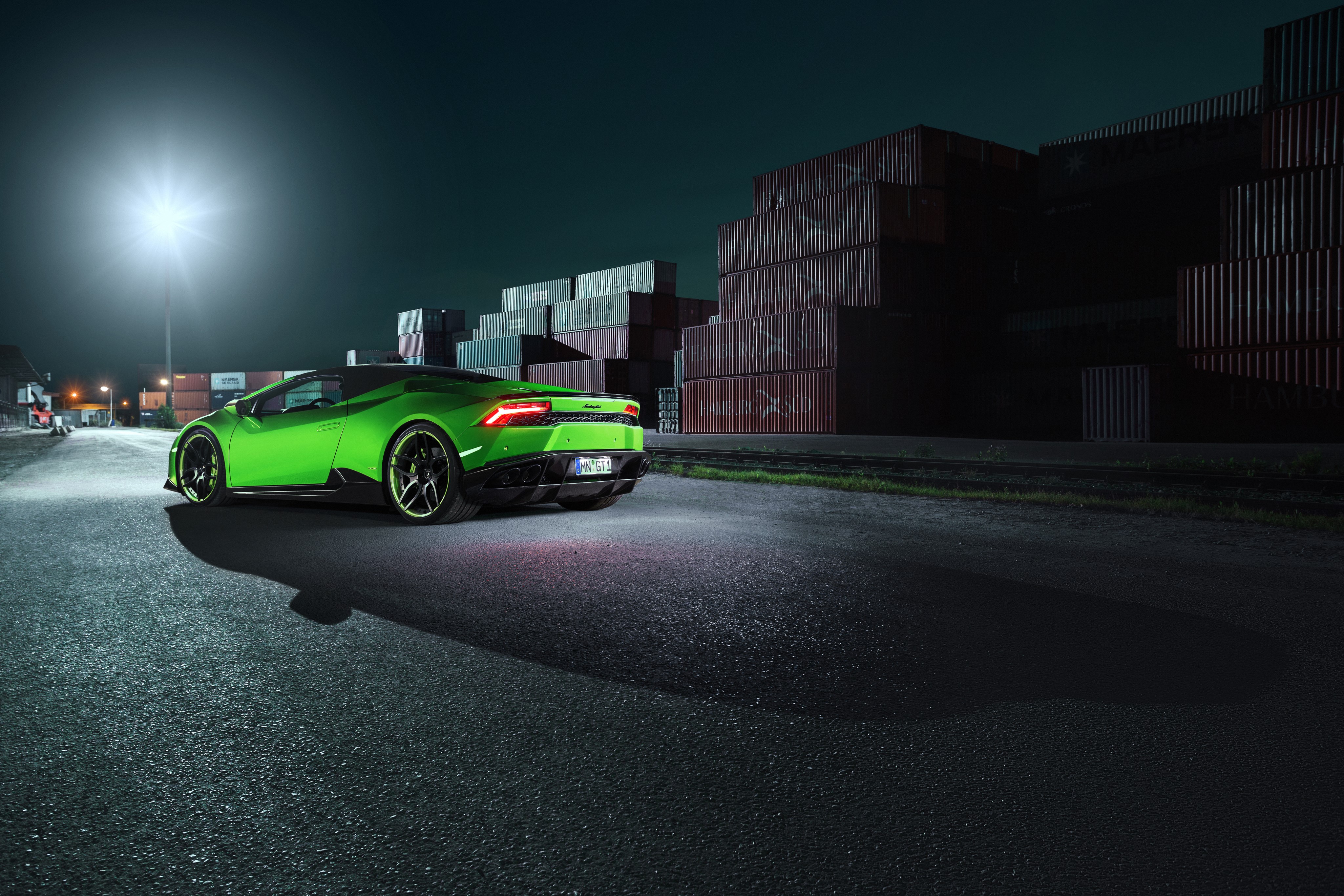 Green Lamborghini Huracan Spyder Novitec Torado HD Wallpaper