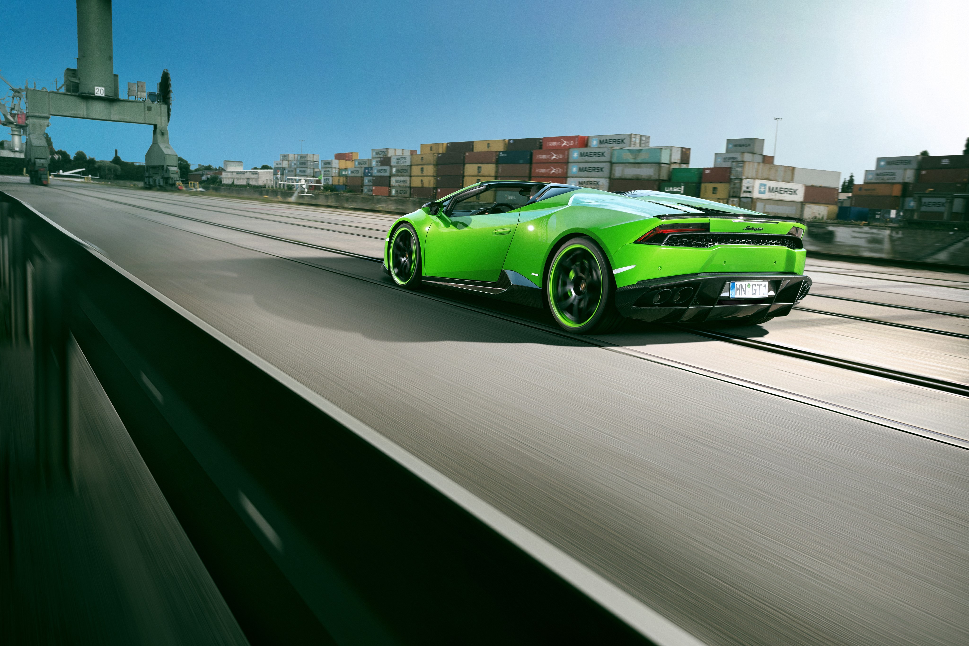 Green Lamborghini Huracan Spyder Novitec Torado HD Wallpaper