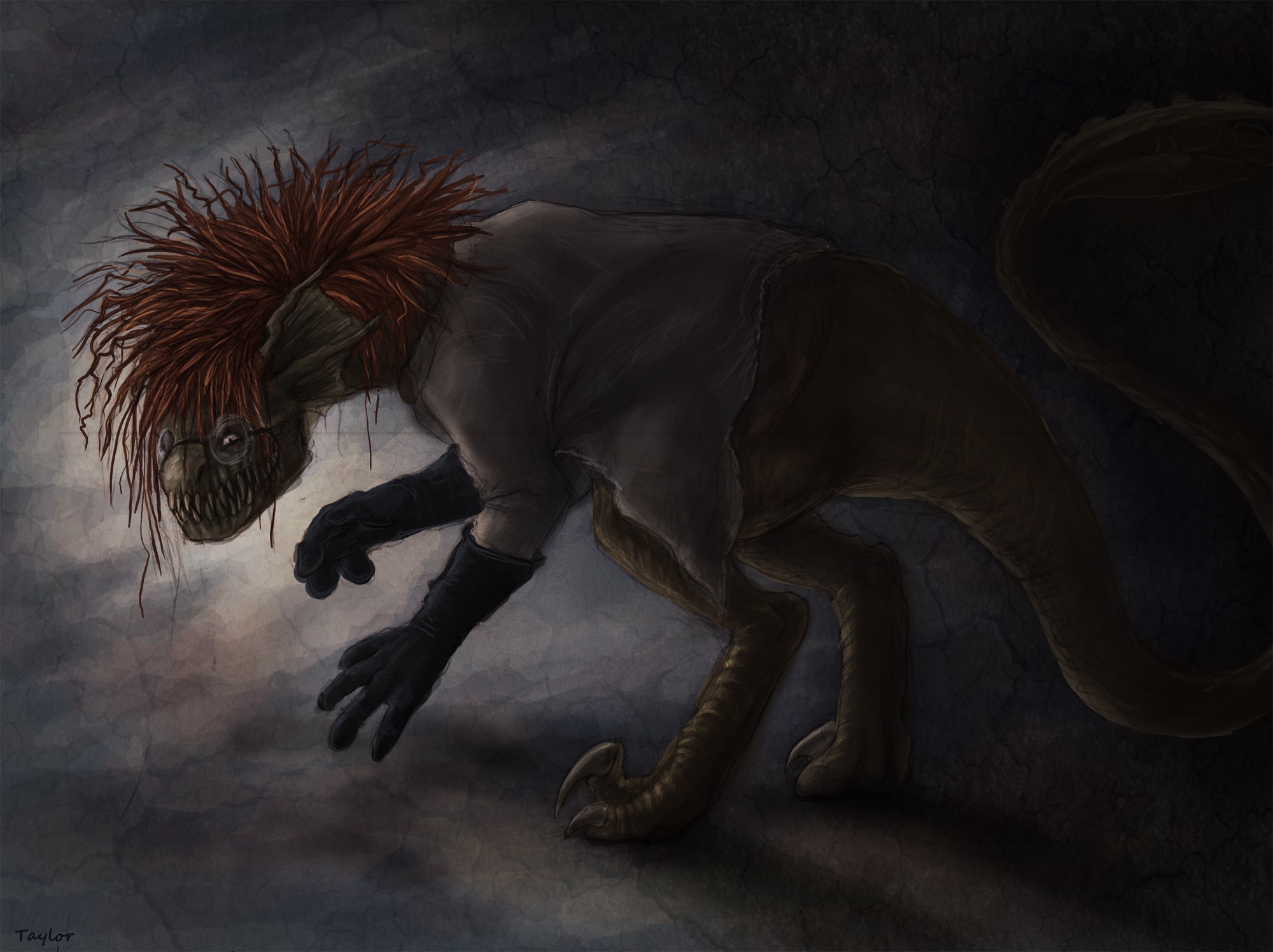 Monster with messy hair and glasses HD Wallpaper