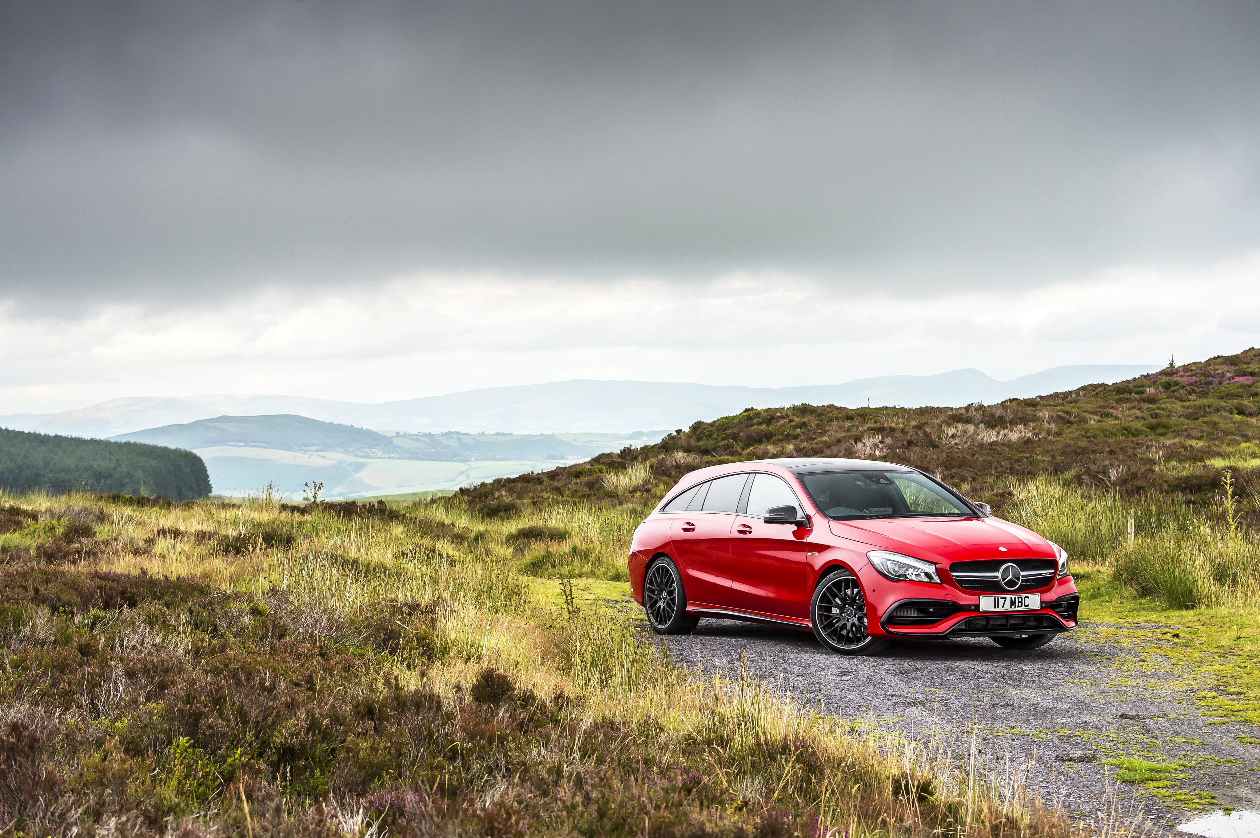 Red Mercedes-Benz 2016 AMG CLA 45 4MATIC Shooting Brake HD Wallpaper