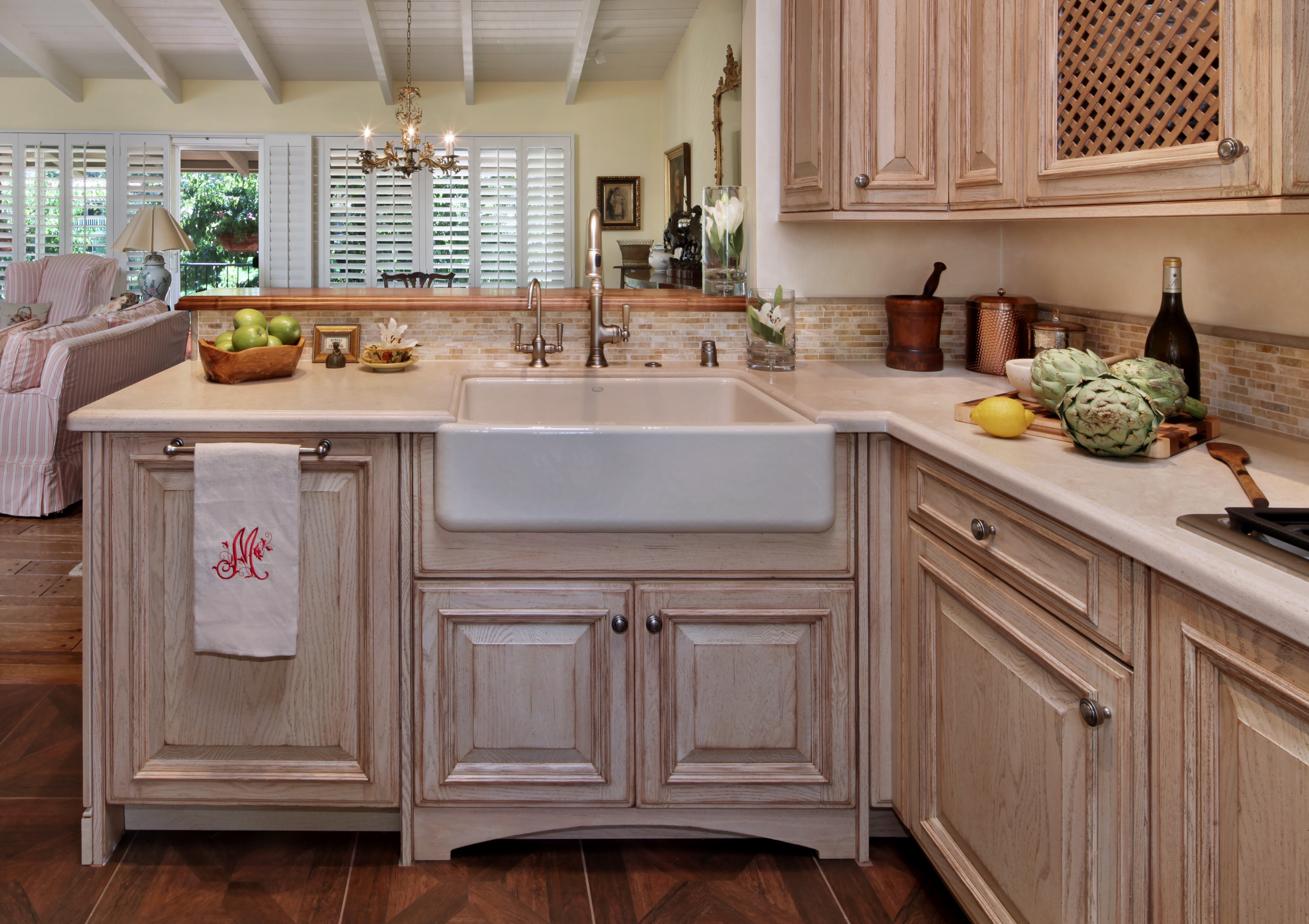 Kitchen Interior Design with Chandelier HD Wallpaper