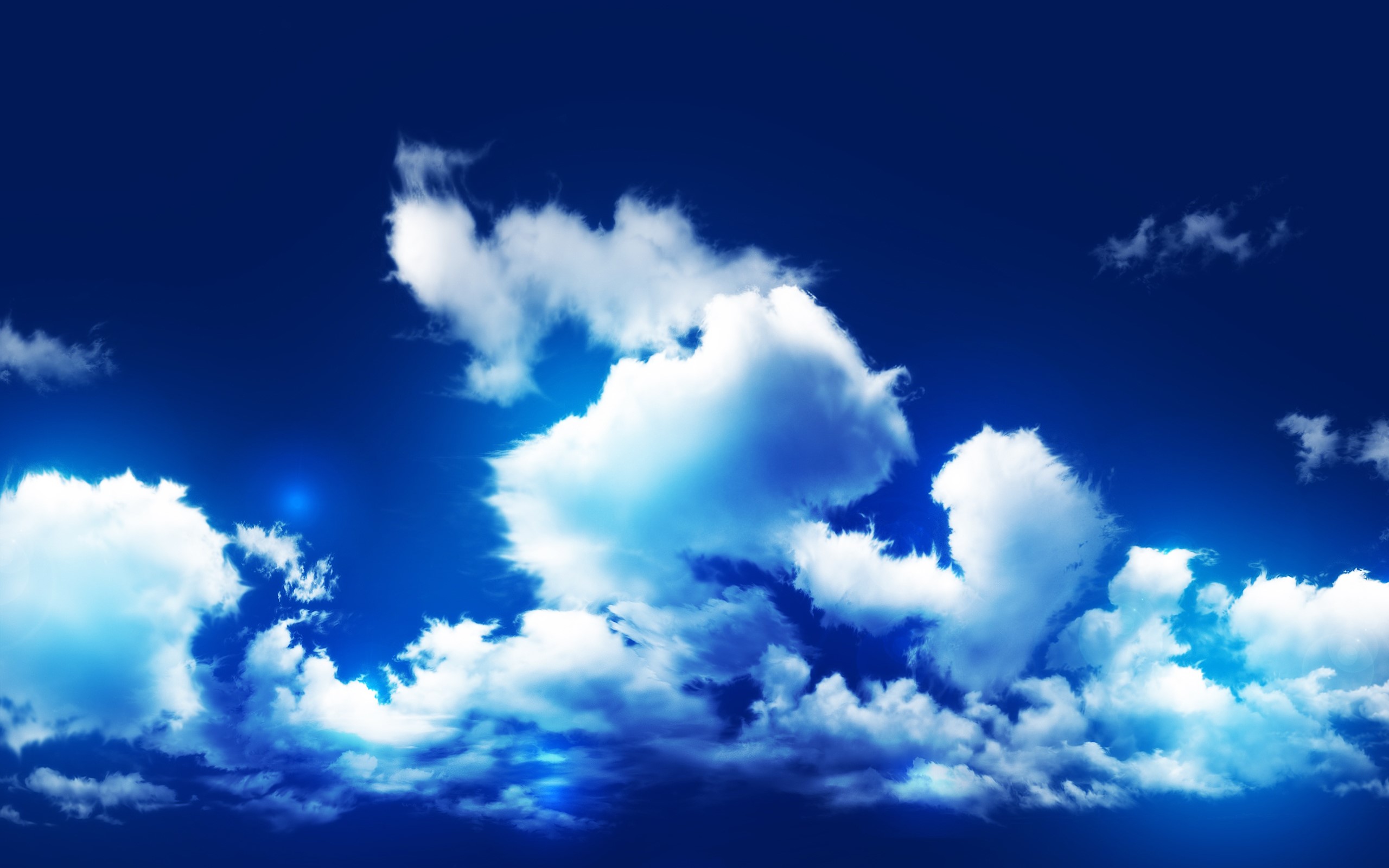 Blue Sky with White Clouds HD Wallpaper
