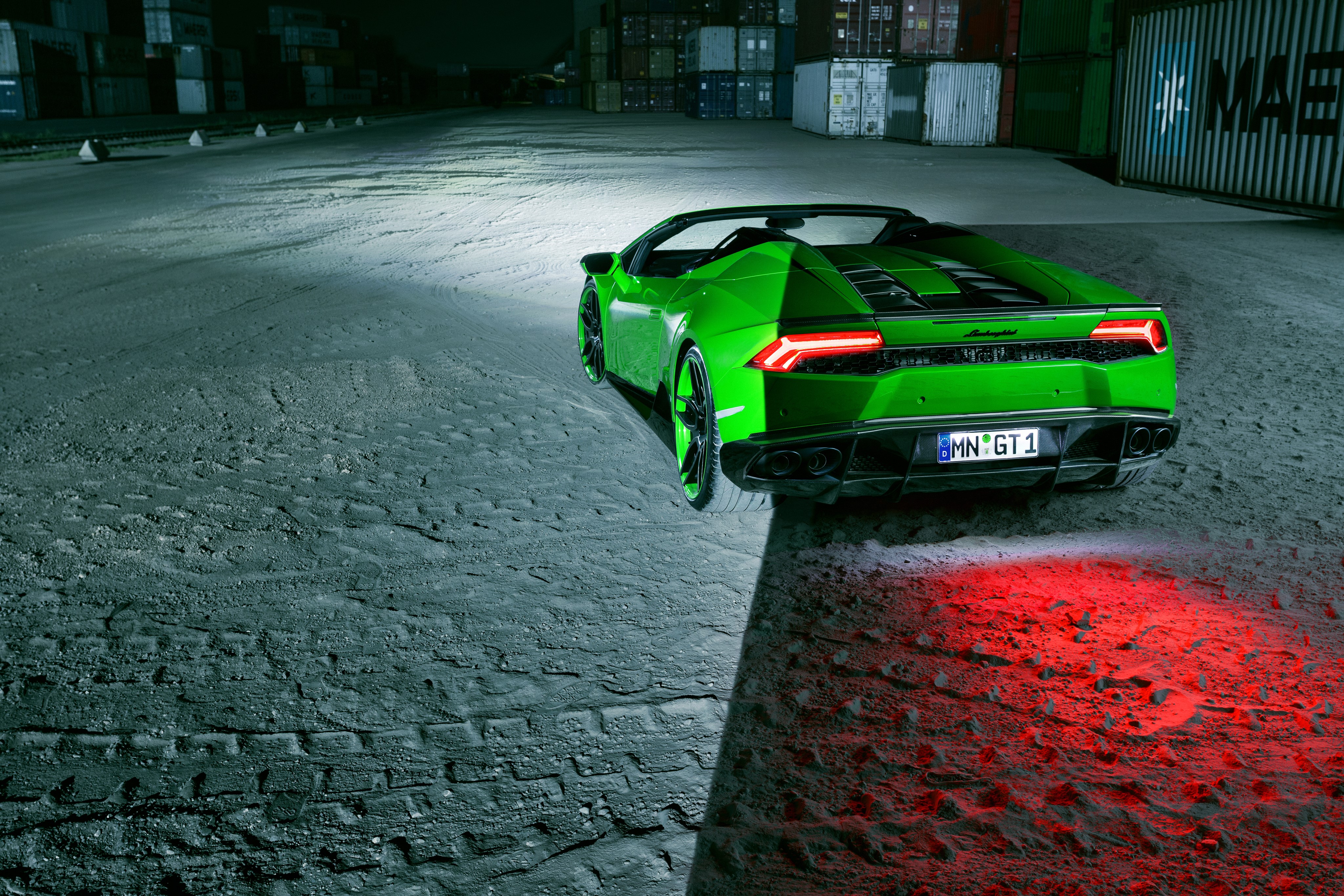 4K Green Lamborghini Spyder Novitec HD Wallpaper