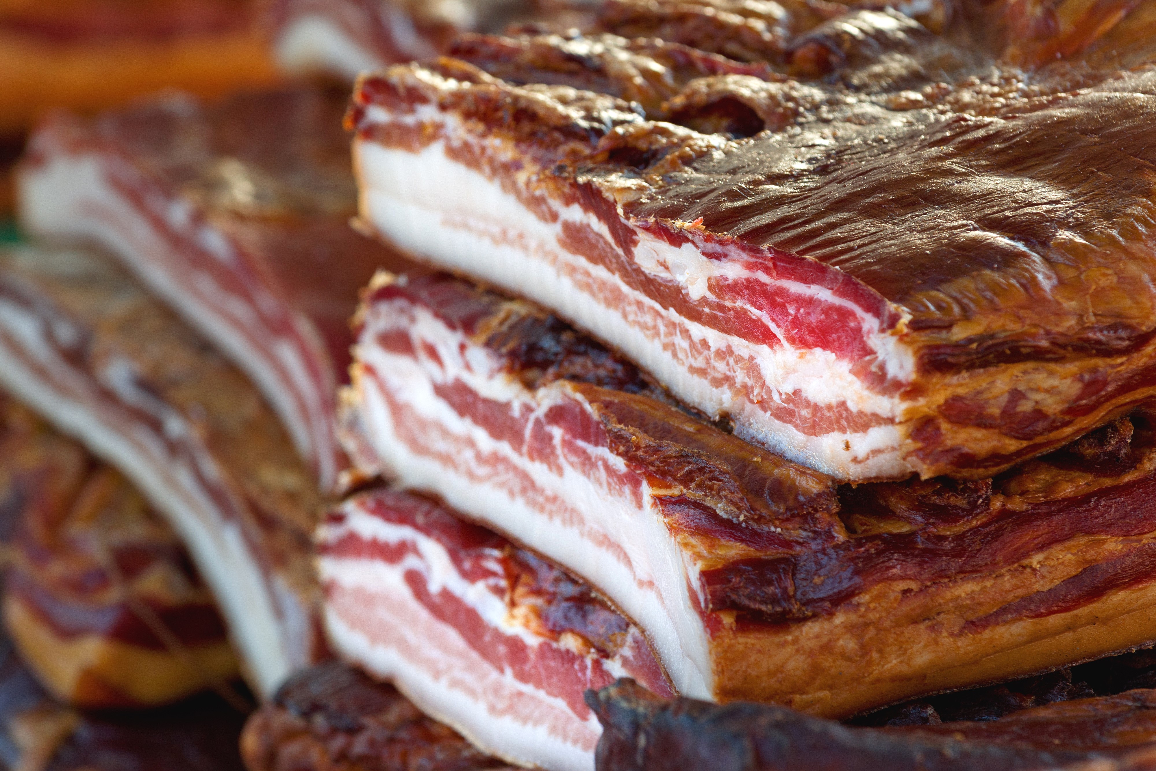 Smoked Meat Products Close-up HD Wallpaper