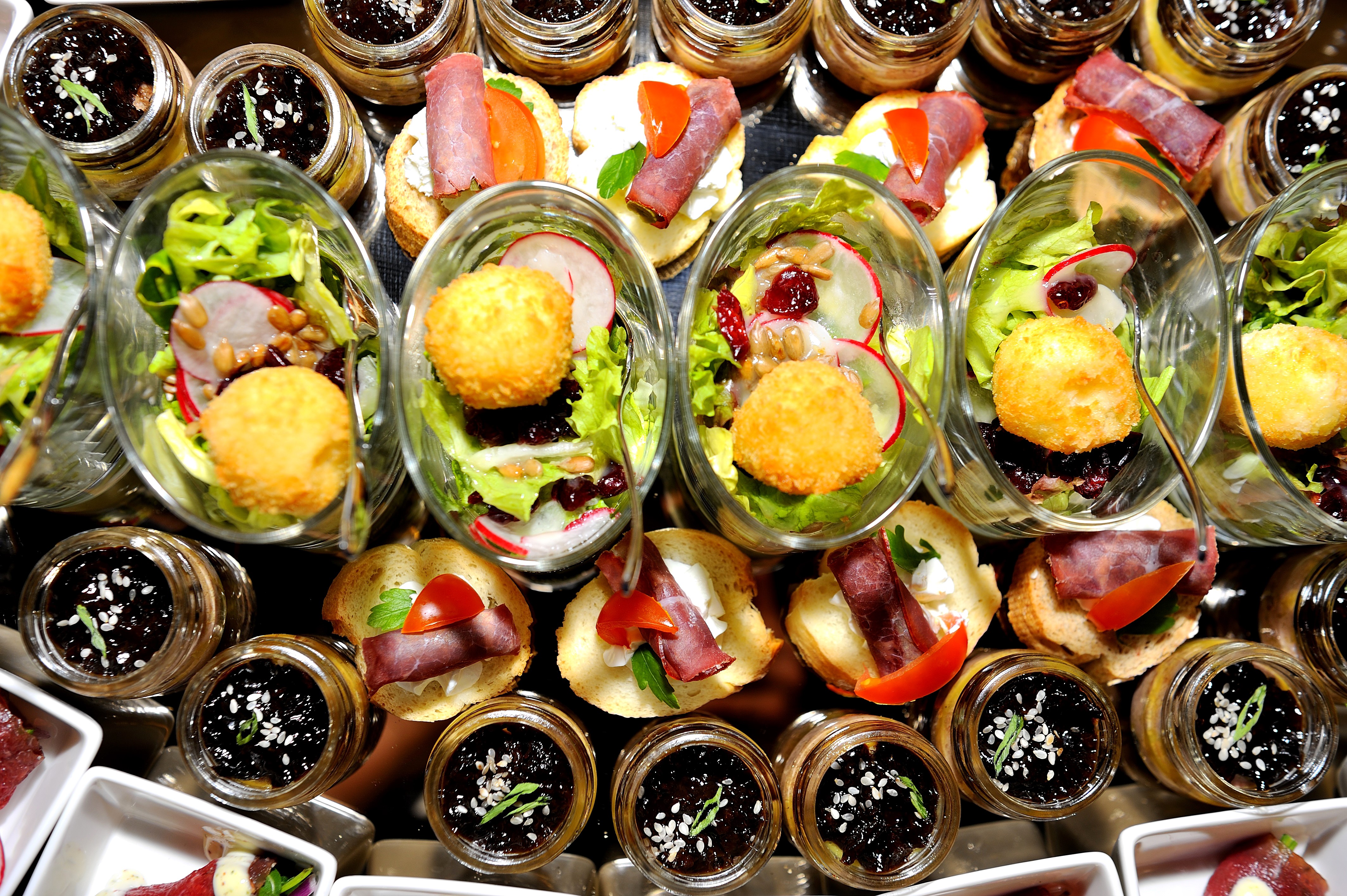 Appetizers and Jars of Food HD Wallpaper