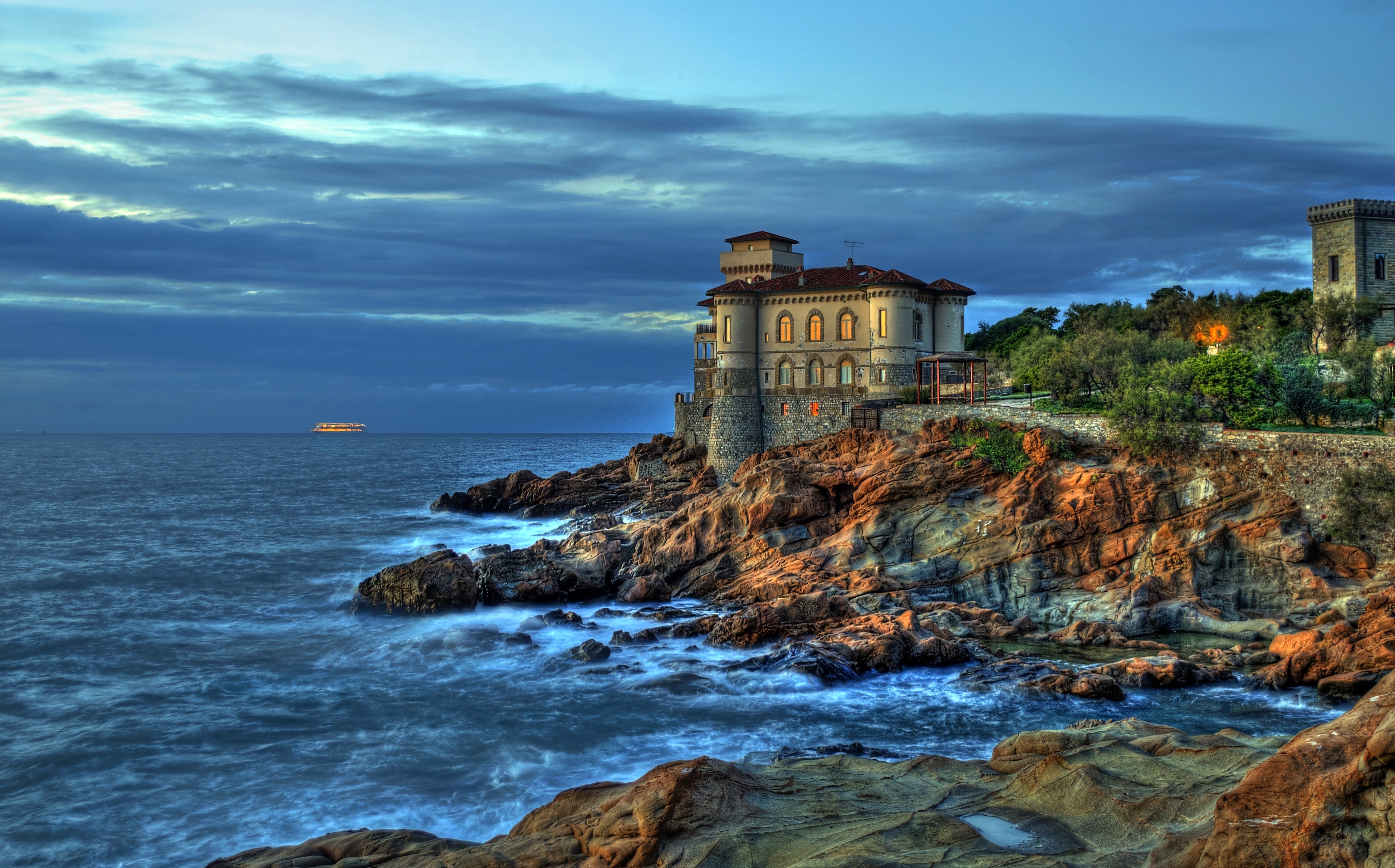 4K Boccale Castle Livorno Italy Coast Castles HDR HD Wallpaper