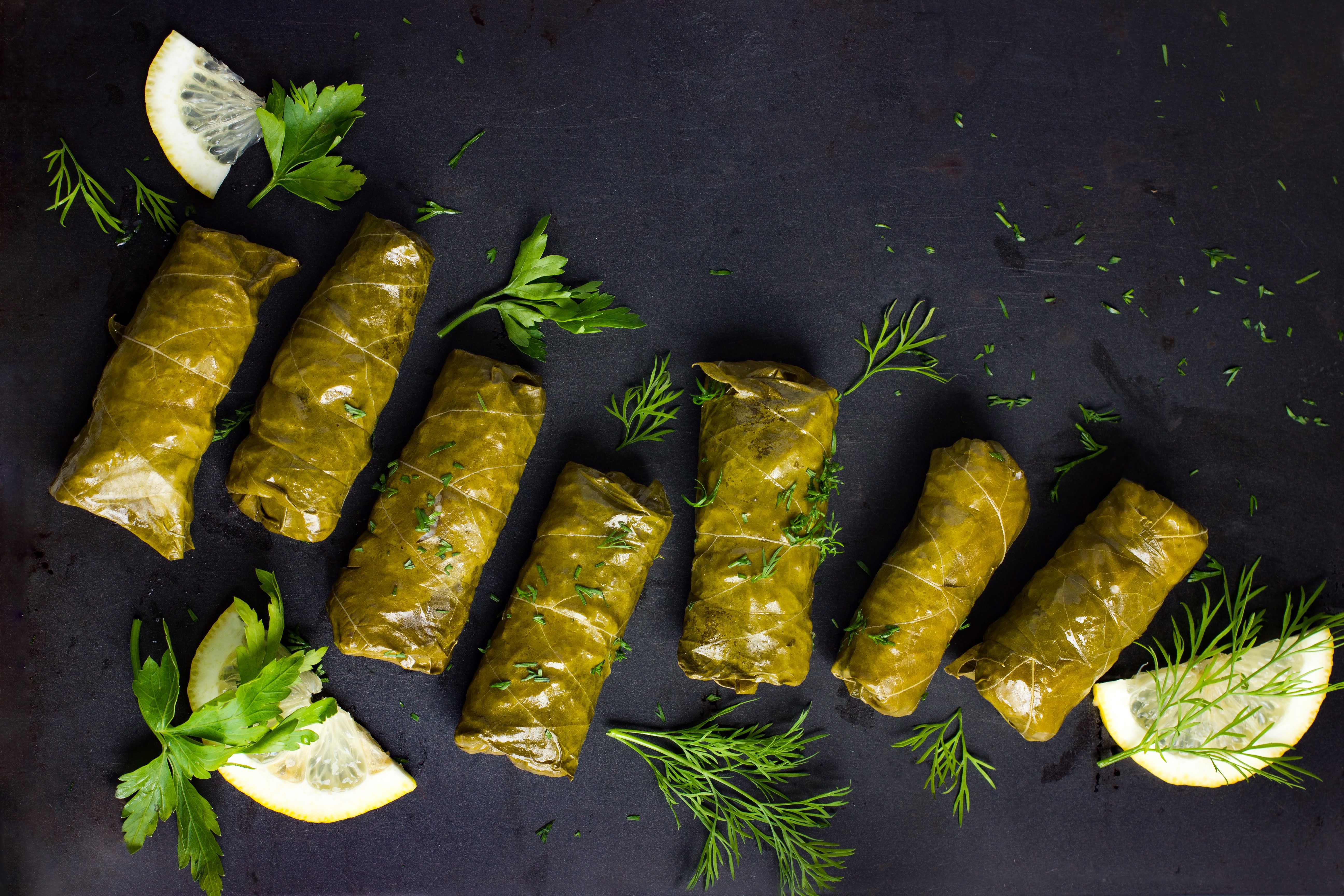 Dolmades with lemon and dill HD Wallpaper