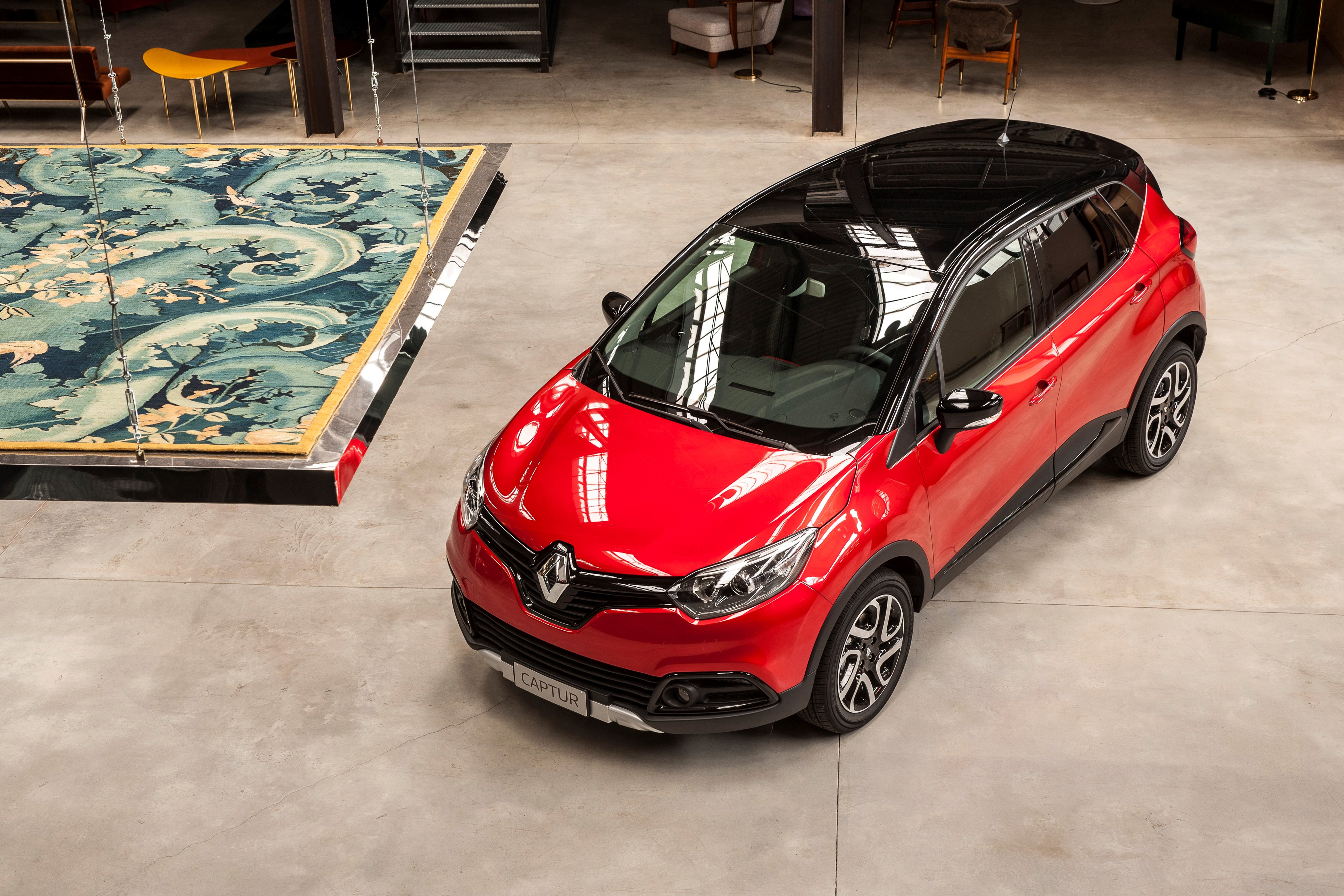 Red Renault Captur Hypnotic from above HD Wallpaper