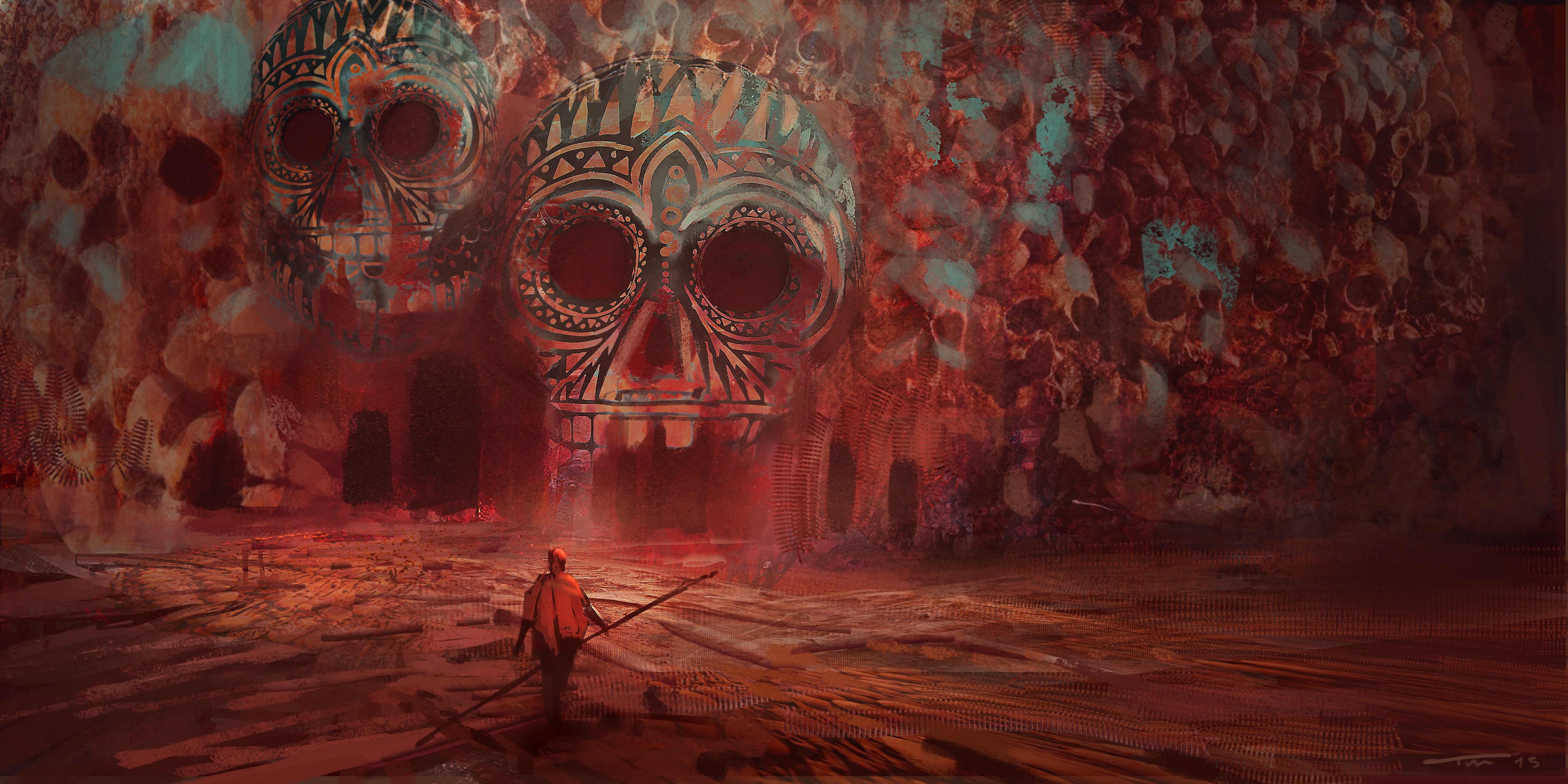 Warriors and Skulls HD Wallpaper