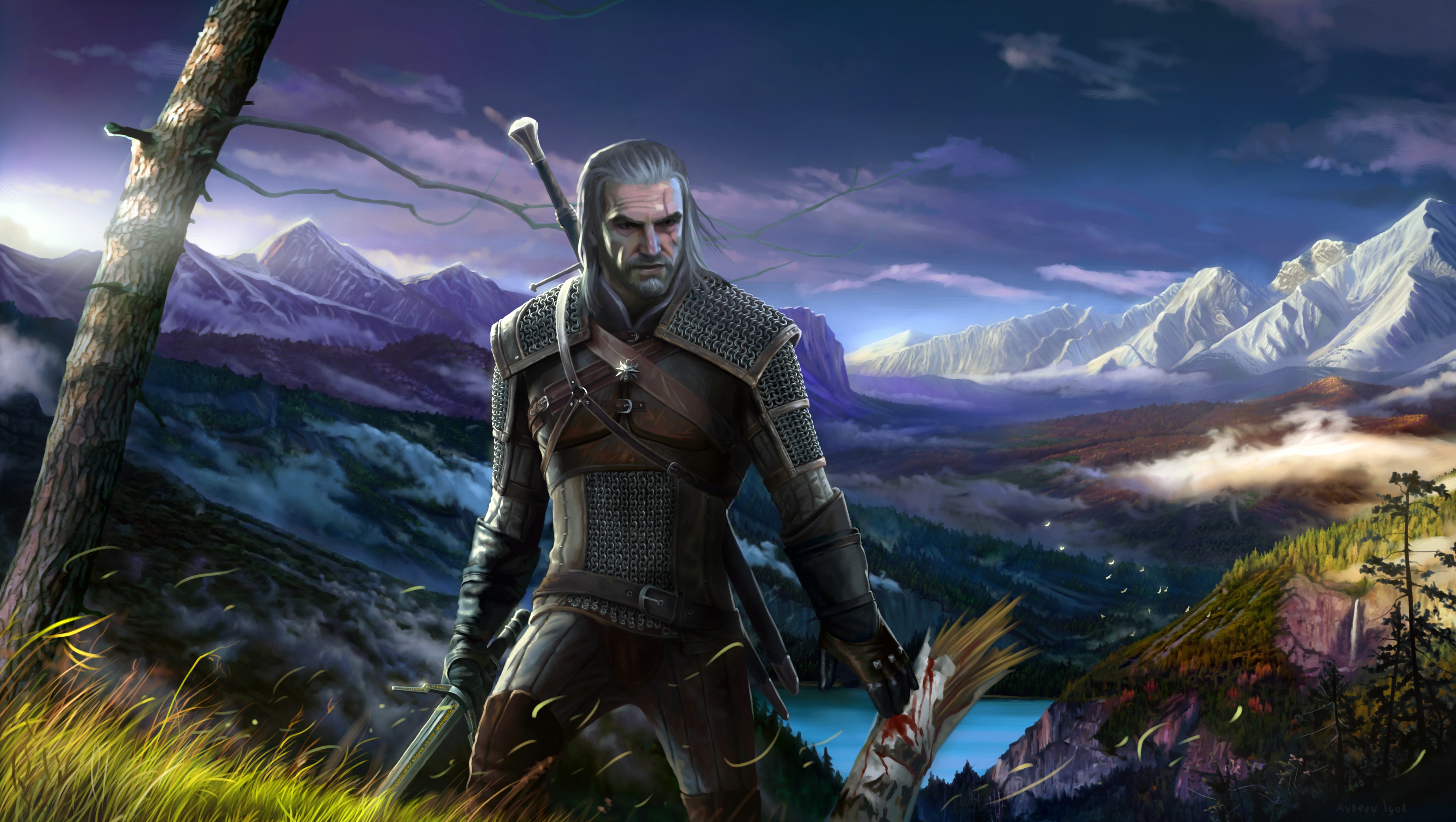 Geralt of Rivia from The Witcher 3: Wild Hunt HD Wallpaper