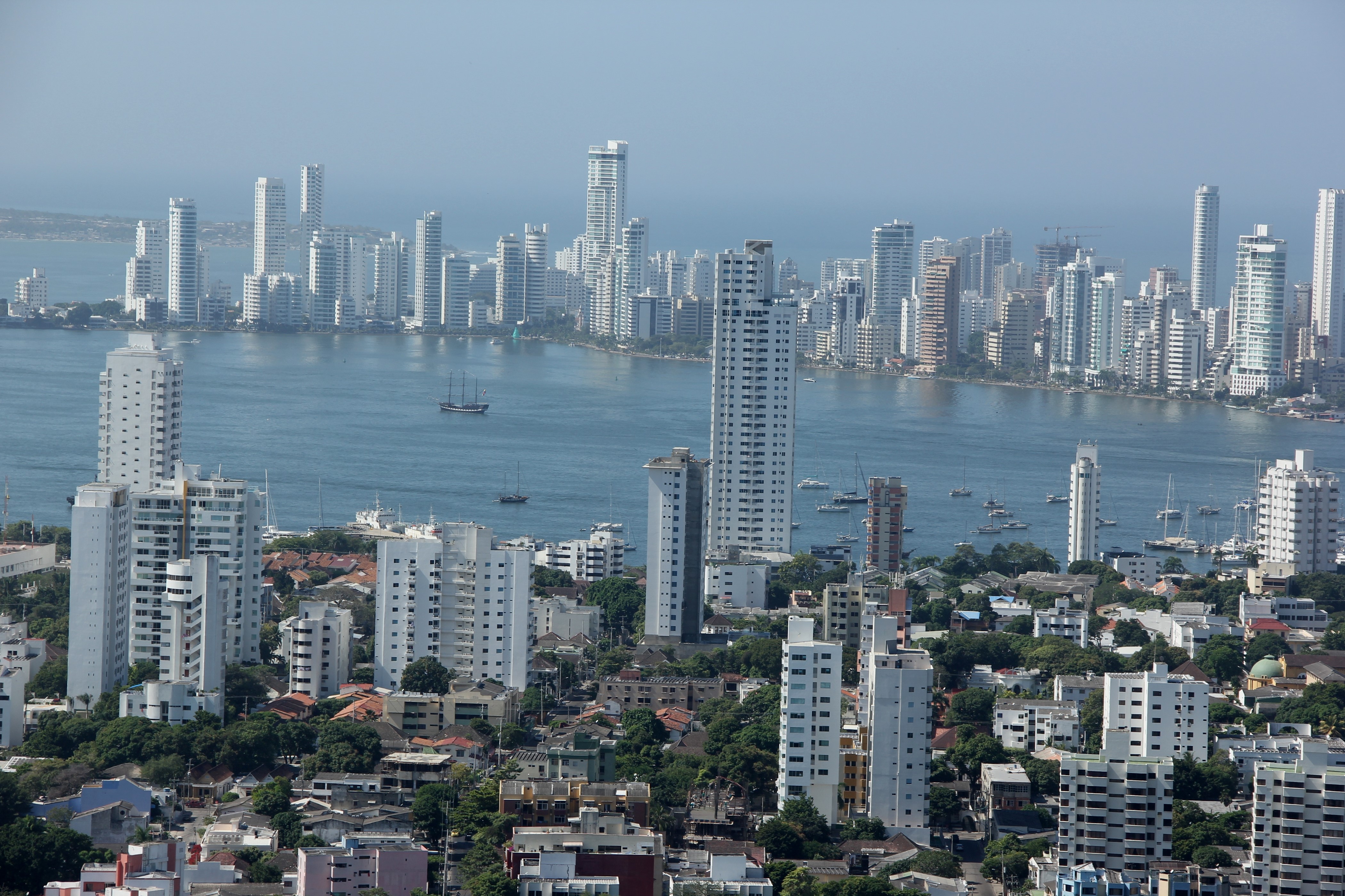 4K Cartagena Skyscrapers and River in Colombia HD Wallpaper