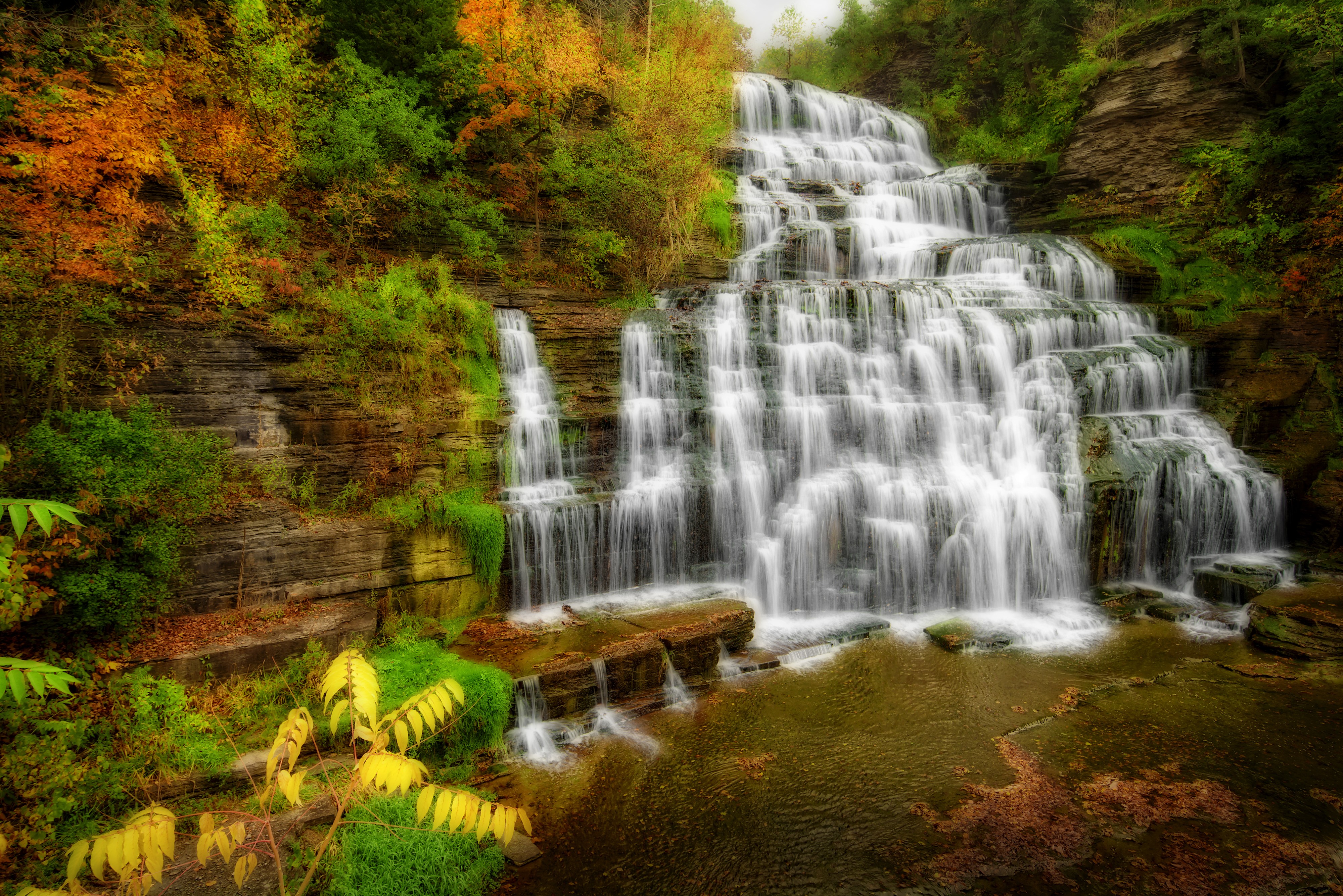 Hector Falls, New York, USA HD Wallpaper