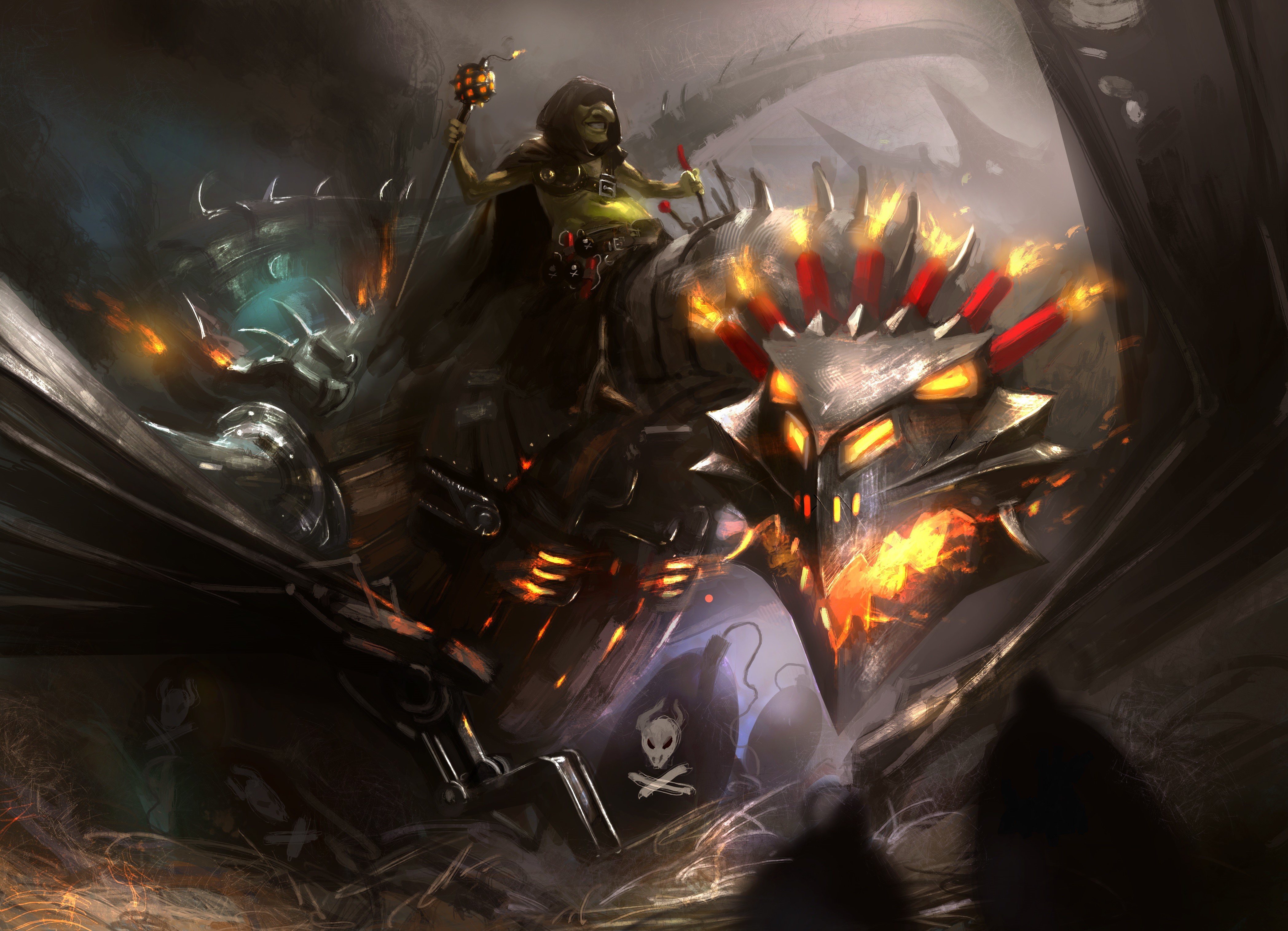 Goblin riding a dragon from Hearthstone HD Wallpaper