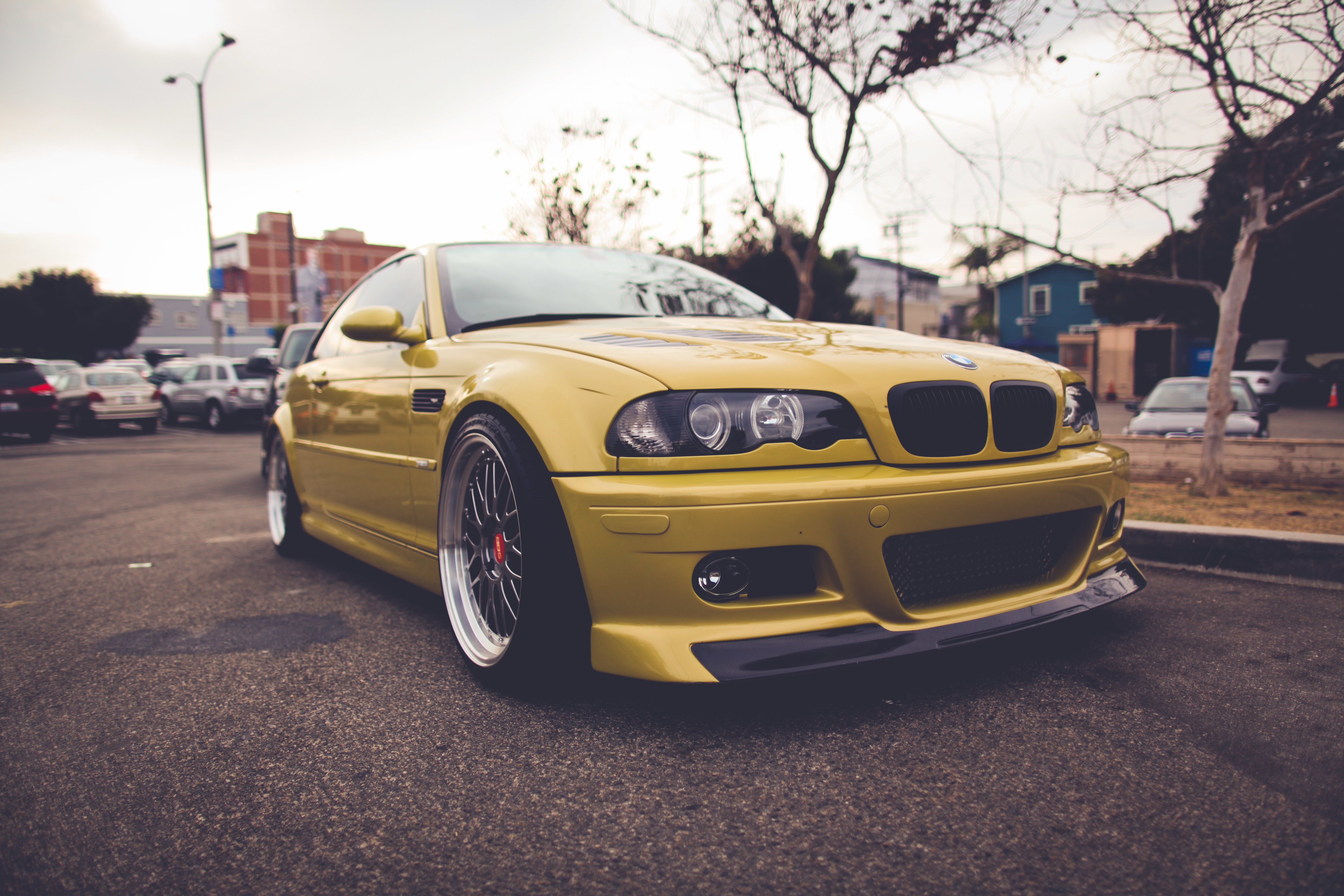 Yellow BMW E46 M3 HD Wallpaper