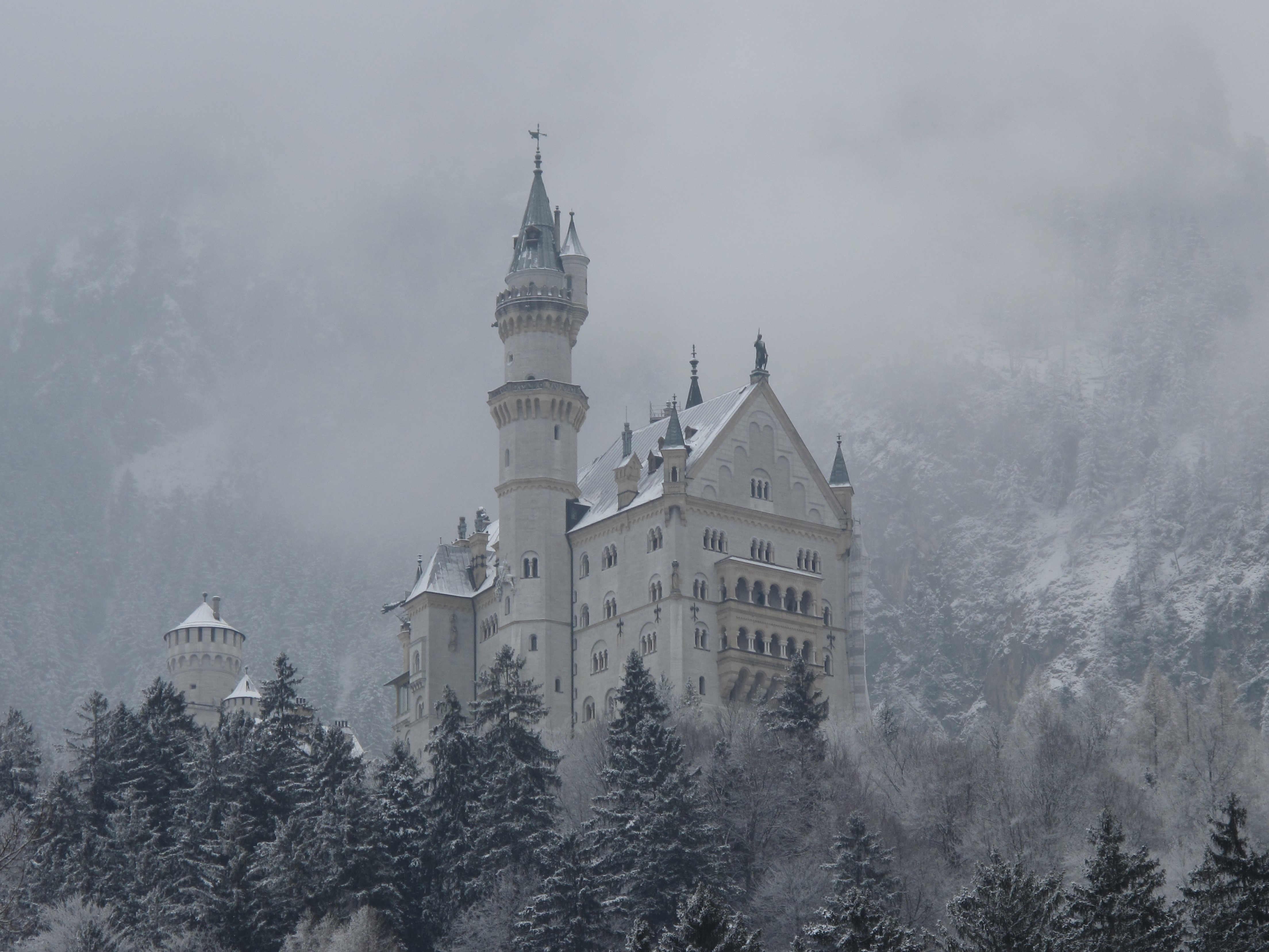 Neuschwanstein Castle in Germany during winter HD Wallpaper