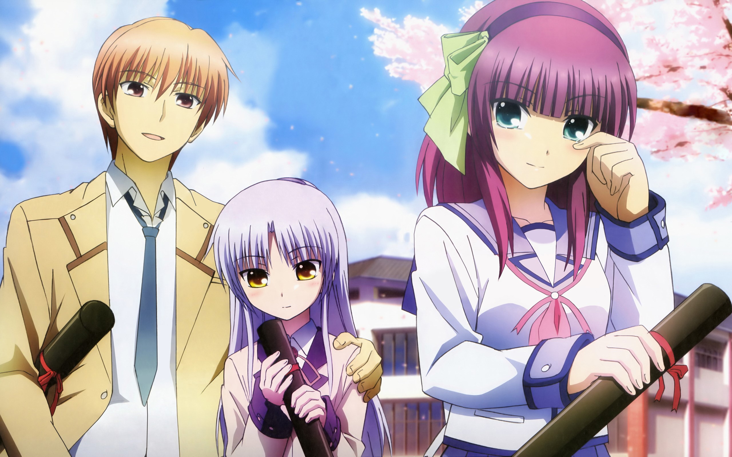 Angel Beats! characters with diplomas HD Wallpaper