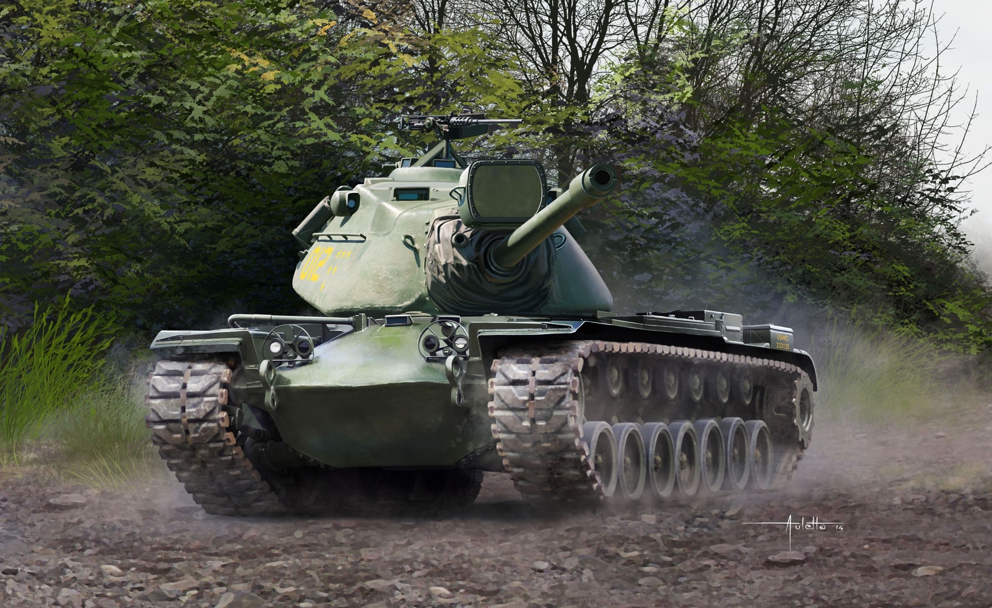 M103A2 Heavy Tank Painting HD Wallpaper