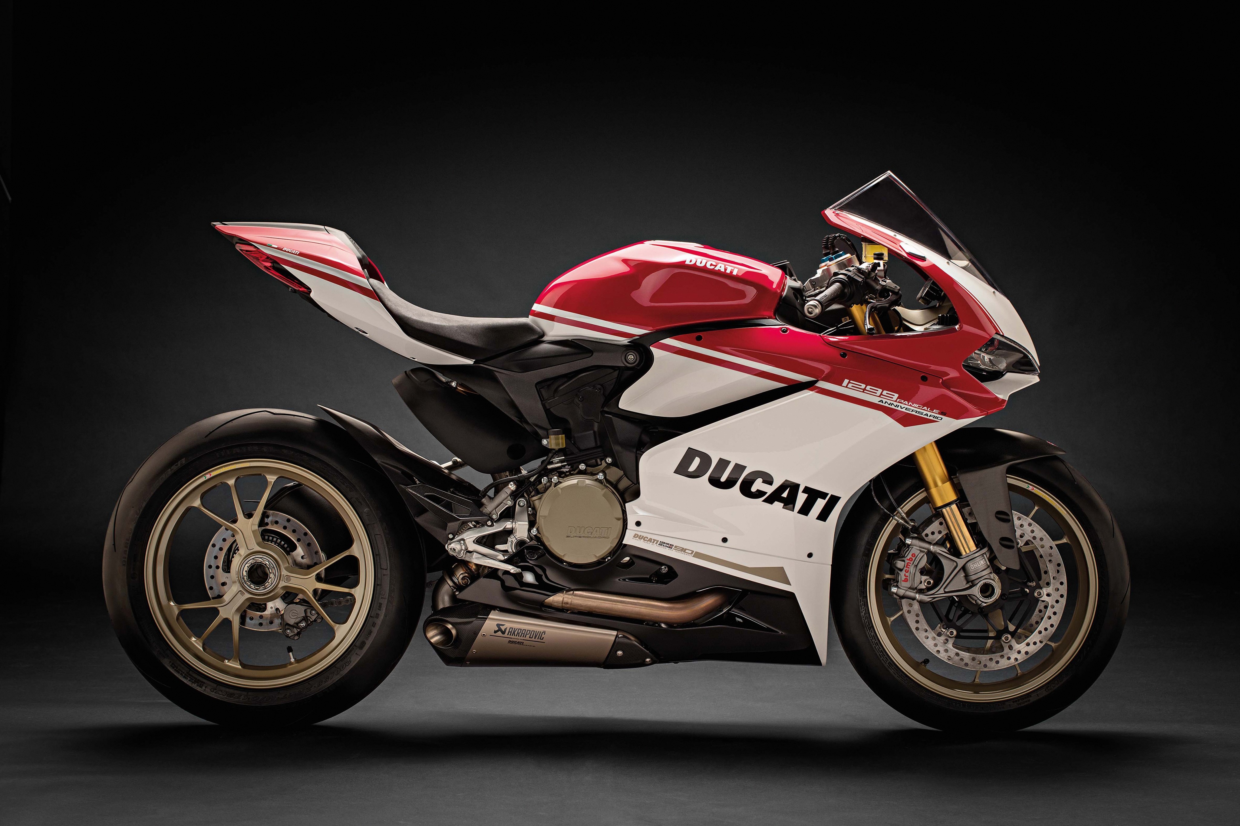 4K Ducati 2016 1299 Panigale S Anniversario Side View HD Wallpaper