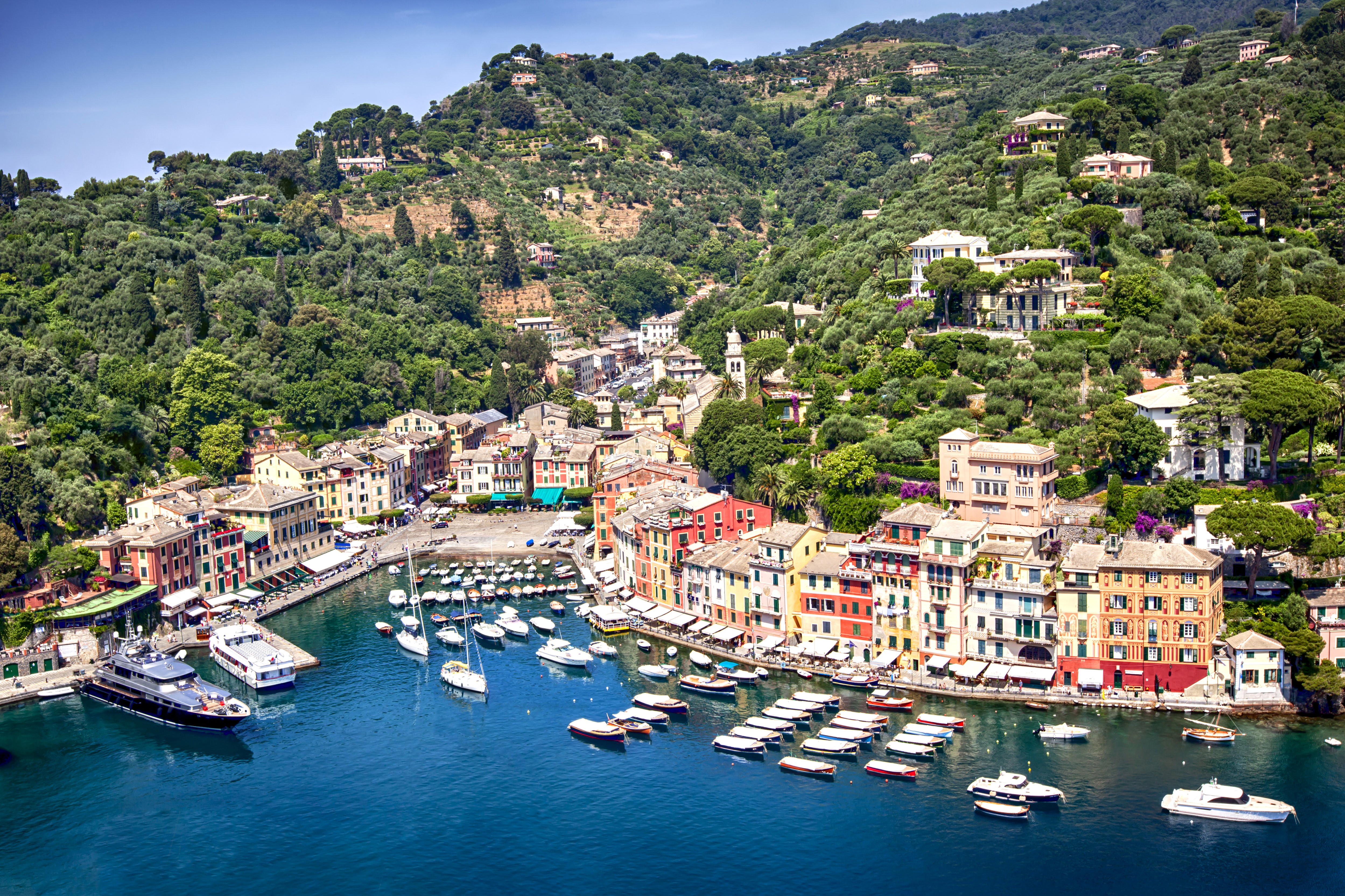 4K Panoramic View of Portofino Marina, Italy HD Wallpaper