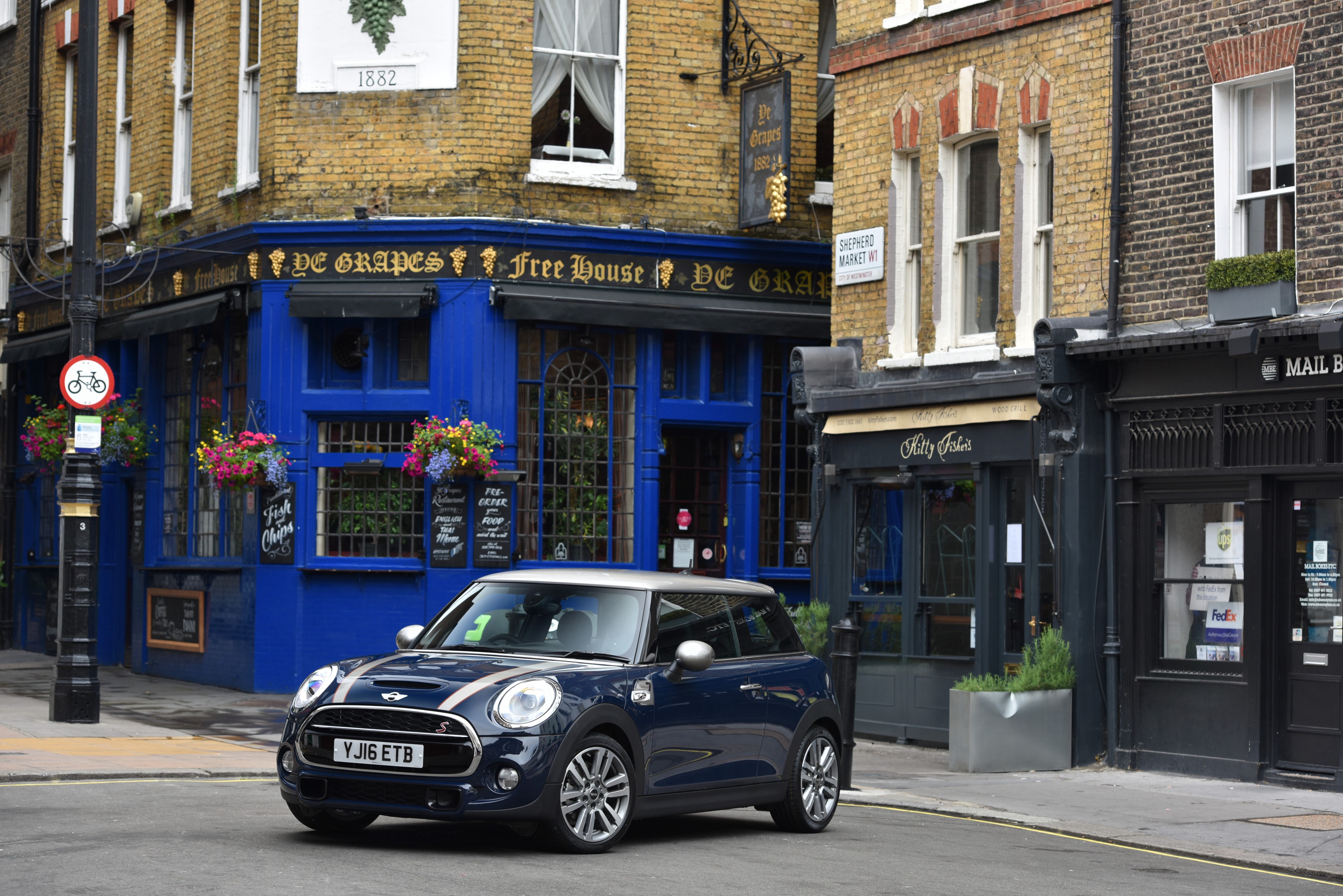 Blue 2016 Mini Cooper S Seven in London HD Wallpaper