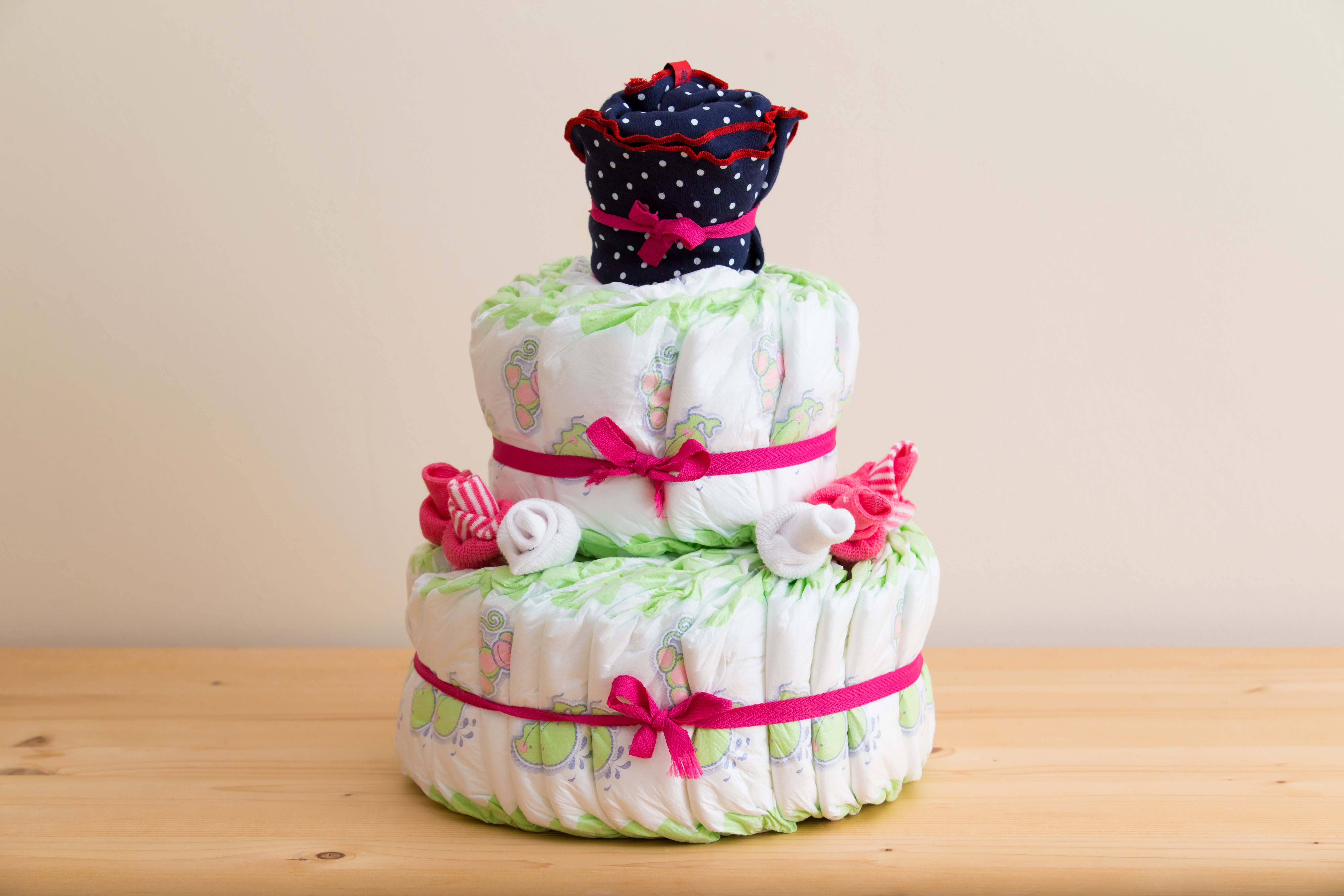 Diaper Cake with Baby Items HD Wallpaper