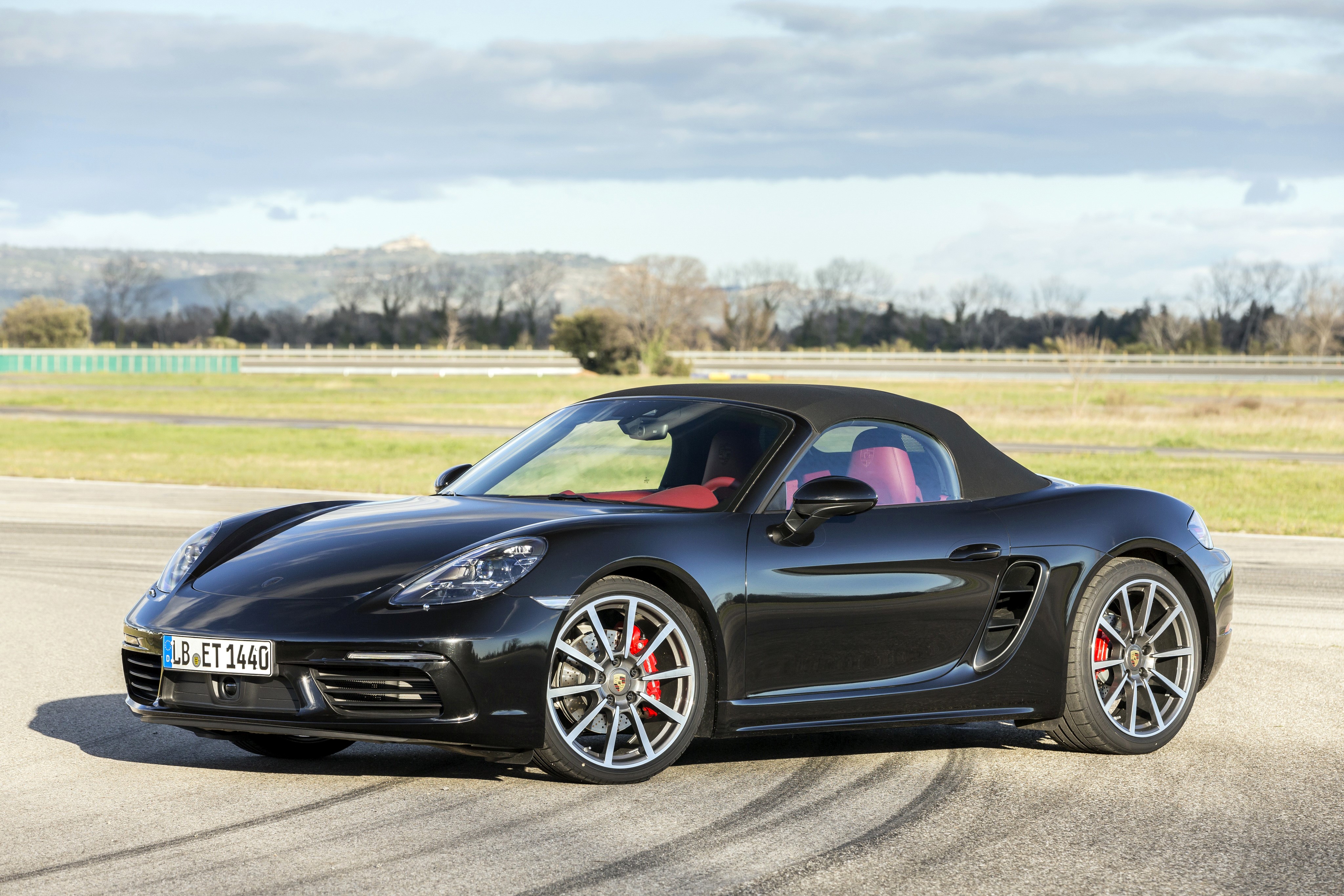 Black Porsche 718 Boxster Convertible HD Wallpaper