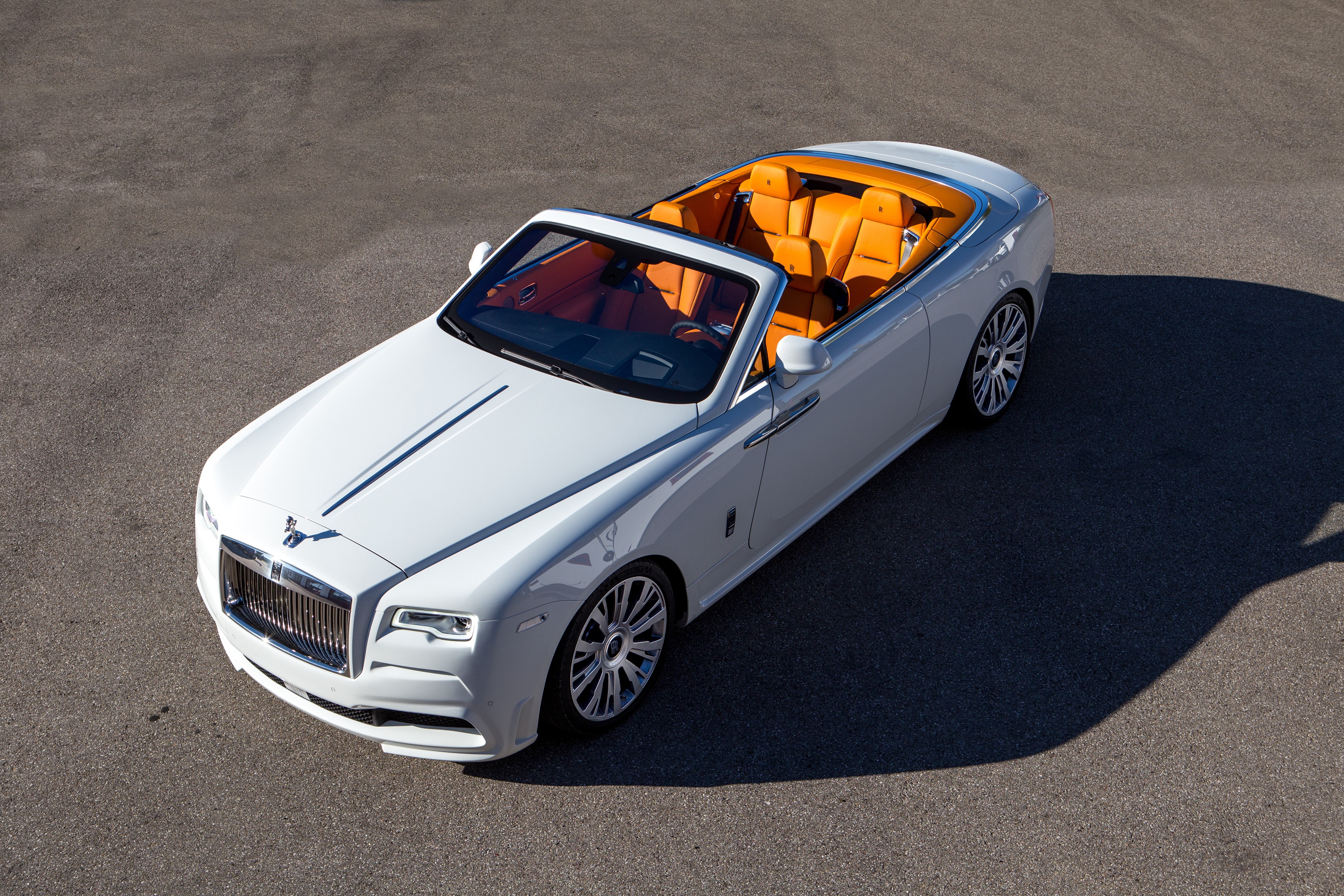4K 2016 Spofec Dawn Rolls-Royce Cabriolet from Above HD Wallpaper