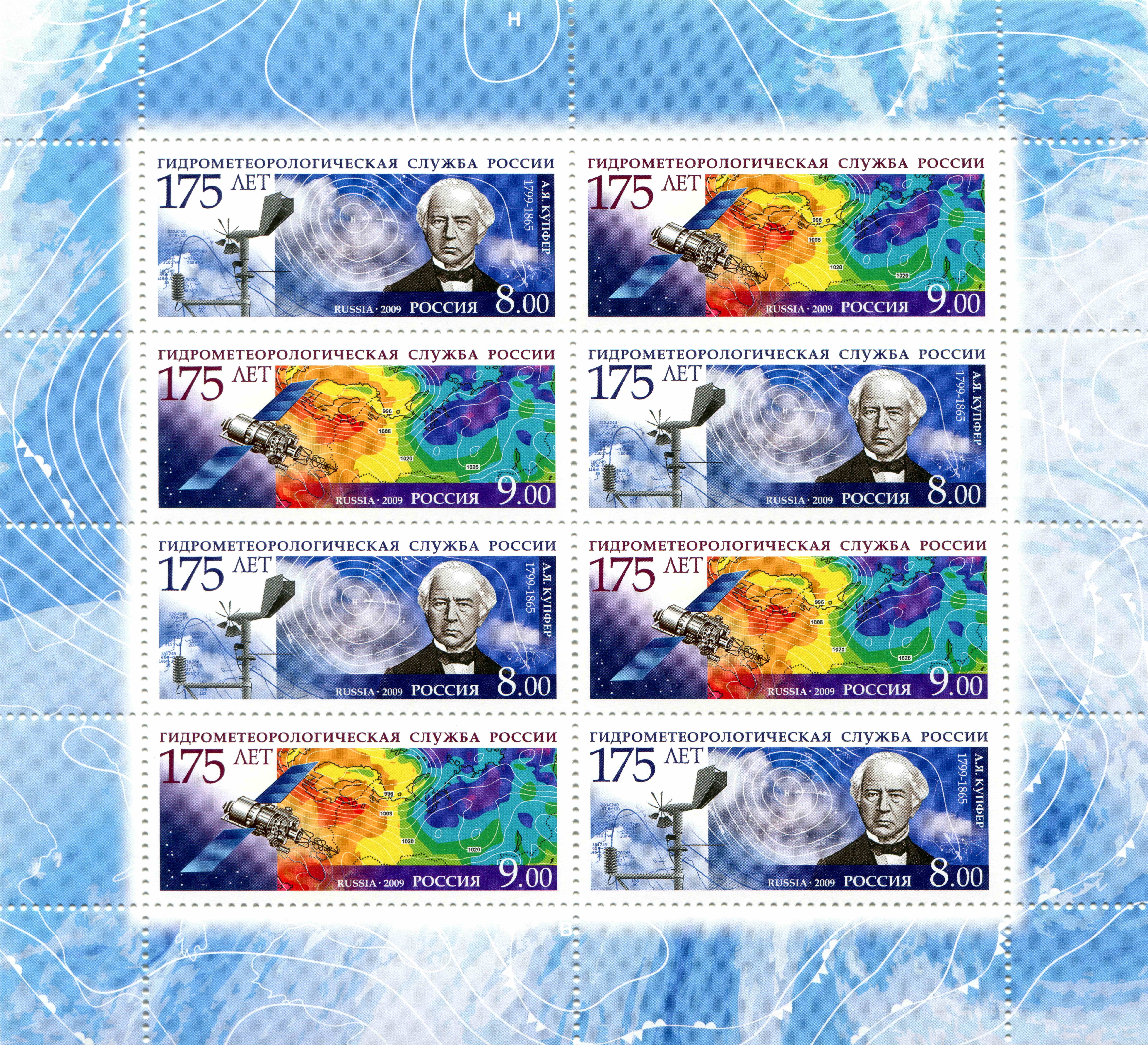 The 175th Anniversary of Hydrometeorologic Service Postage Stamps HD Wallpaper
