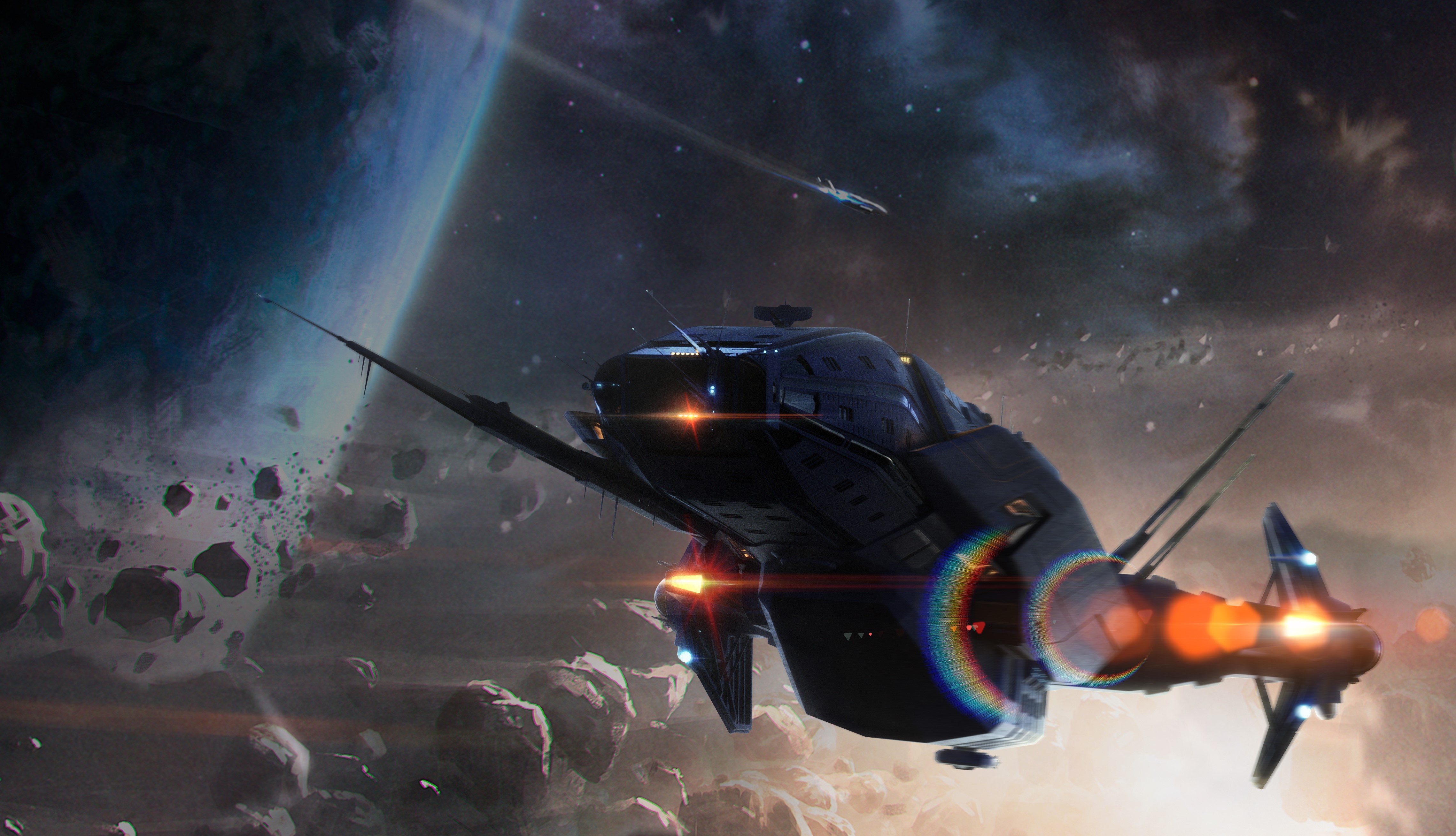 Carrack ship from Star Citizen in space HD Wallpaper