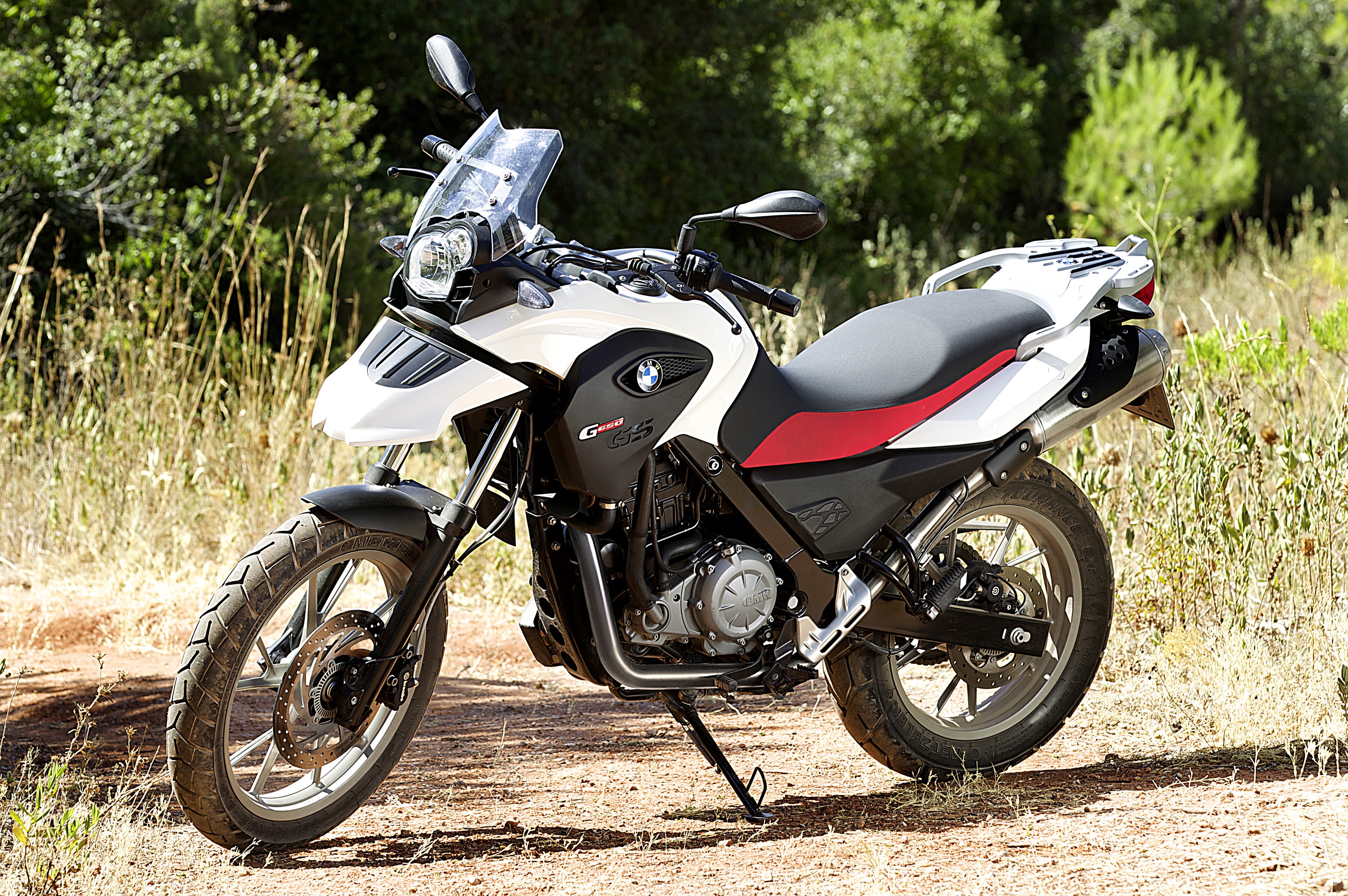 BMW G 650 GS motorcycle parked outdoors HD Wallpaper